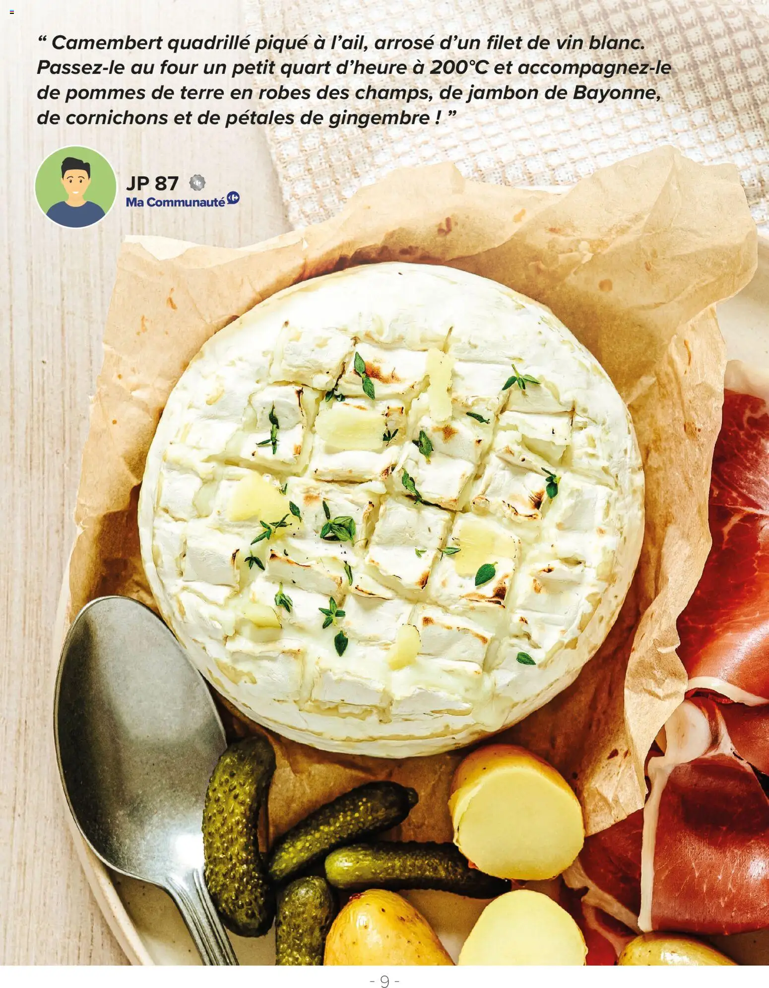 {H1} | Page: 9 | Produits: Four, Vin, Pommes, Camembert