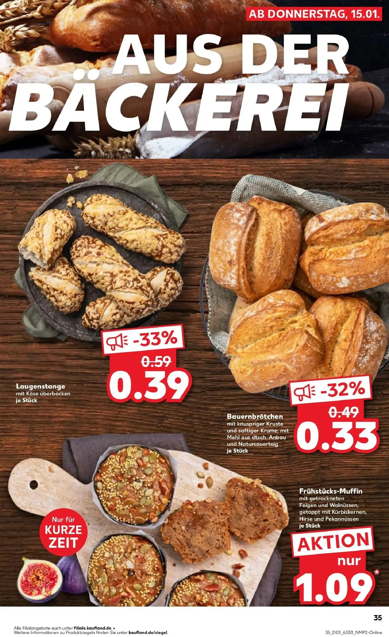 Kaufland prospekt Oldenburg	 – gültig ab 19.01.2026 | Seite: 35 | Produkte: Bäckerei, Mehl, Käse