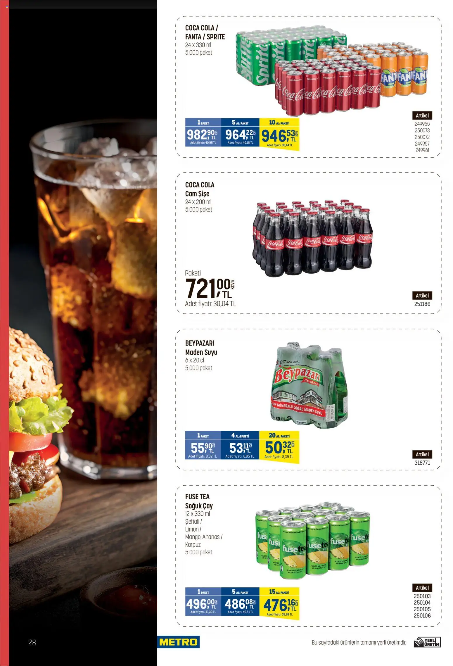 Metro - Fast Food Kataloğu - 22.04.2026 tarihinden itibaren geçerlidir | Sayfa: 28 | Ürünler: Fuse tea, Limon, Mango, Fanta