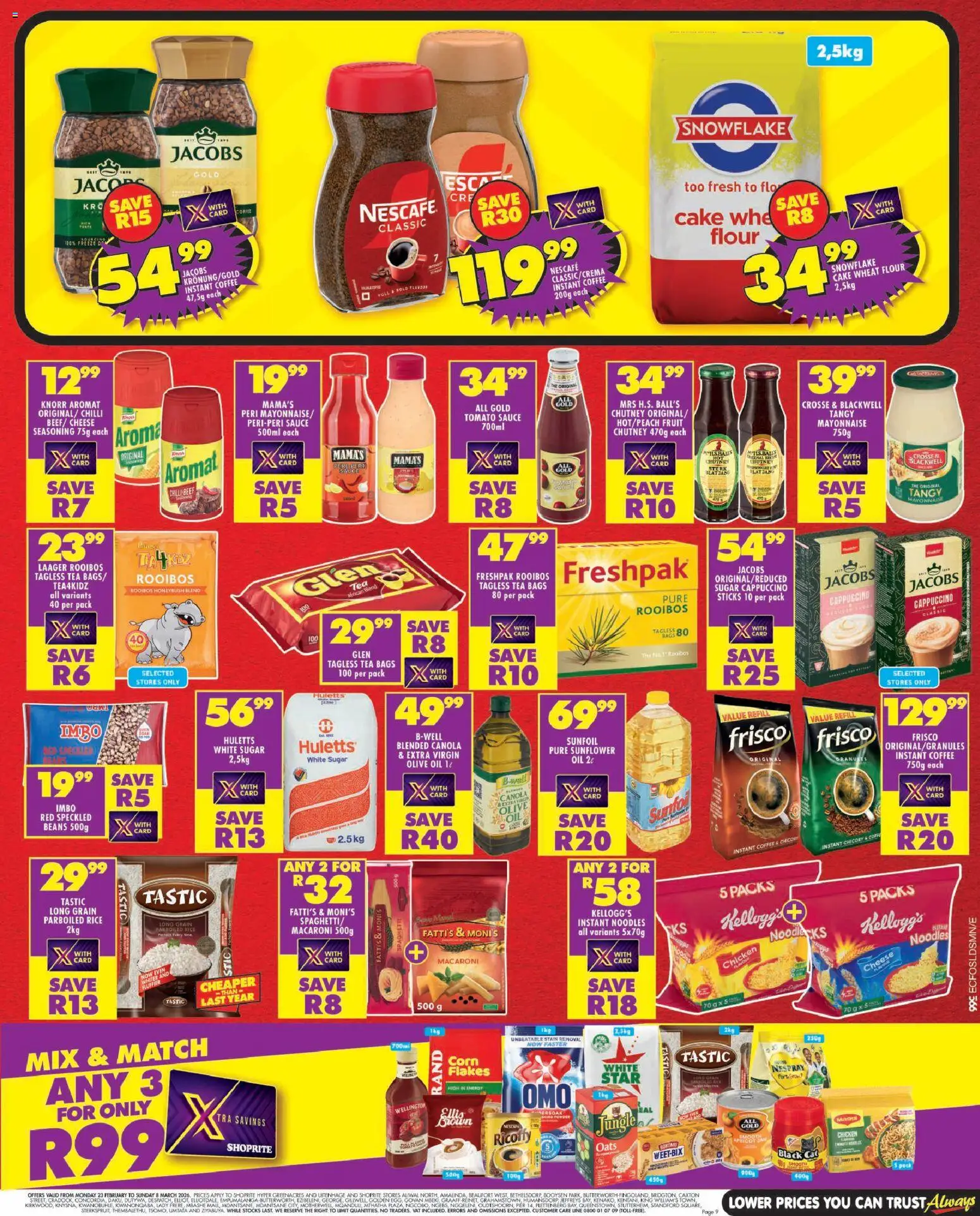 New Shoprite catalogue – valid from 23.02.2026 | Page: 9 | Products: BB cream, Seasoning, Flakes, Sauce