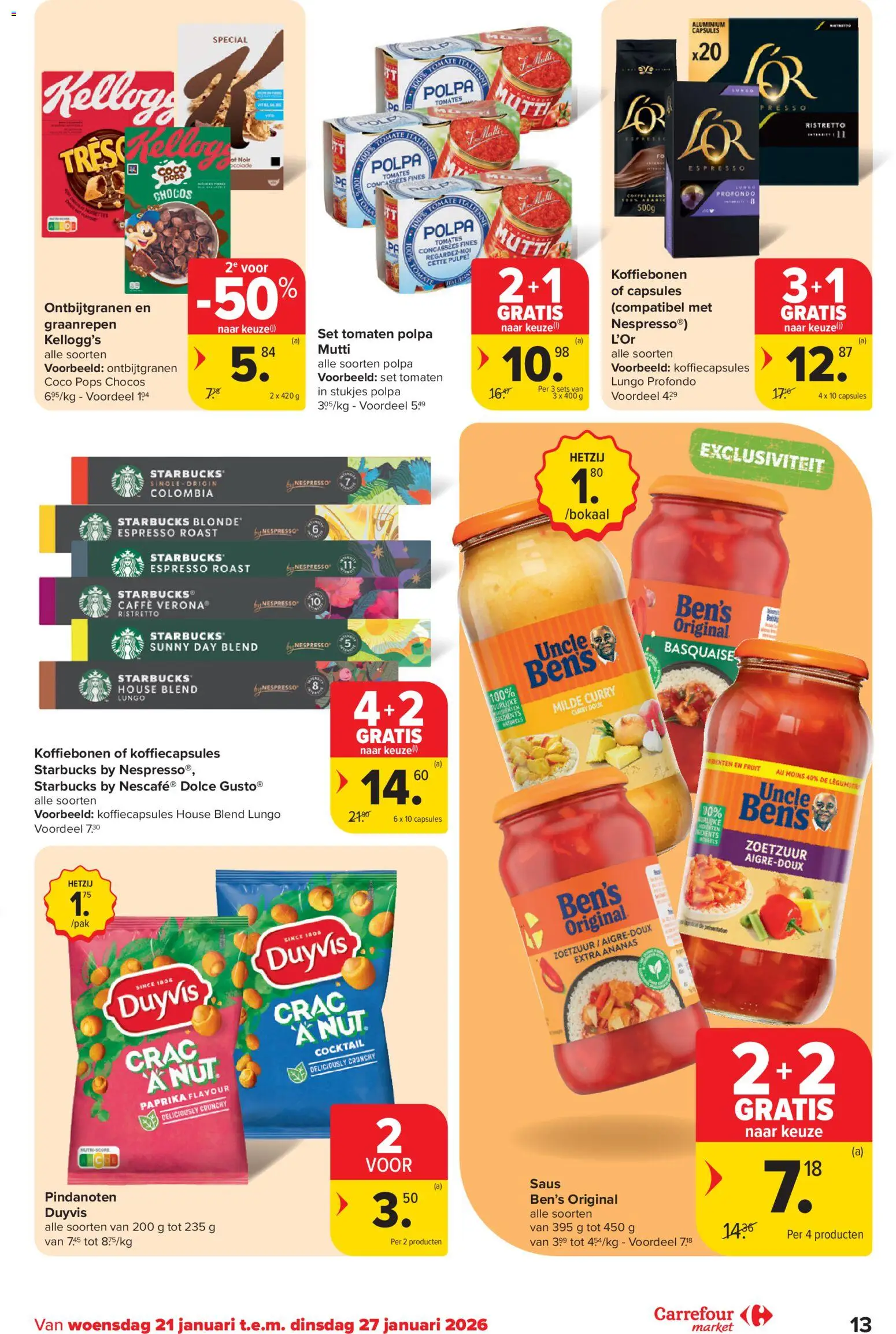 {H1} | Pagina: 13 | Producten: Tomaten, Pindanoten, Ananas, Koffiecapsules