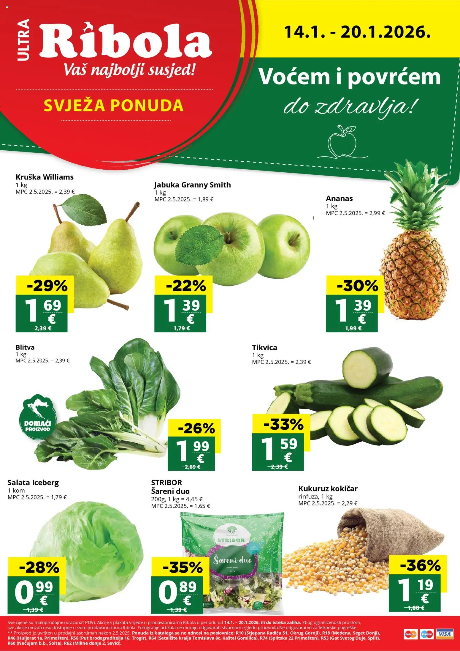 Ribola katalog | vrijedi od 14.01.2026 | Stranica: 1 | Proizvodi: Kukuruz, Ananas, Kruška, Jabuka