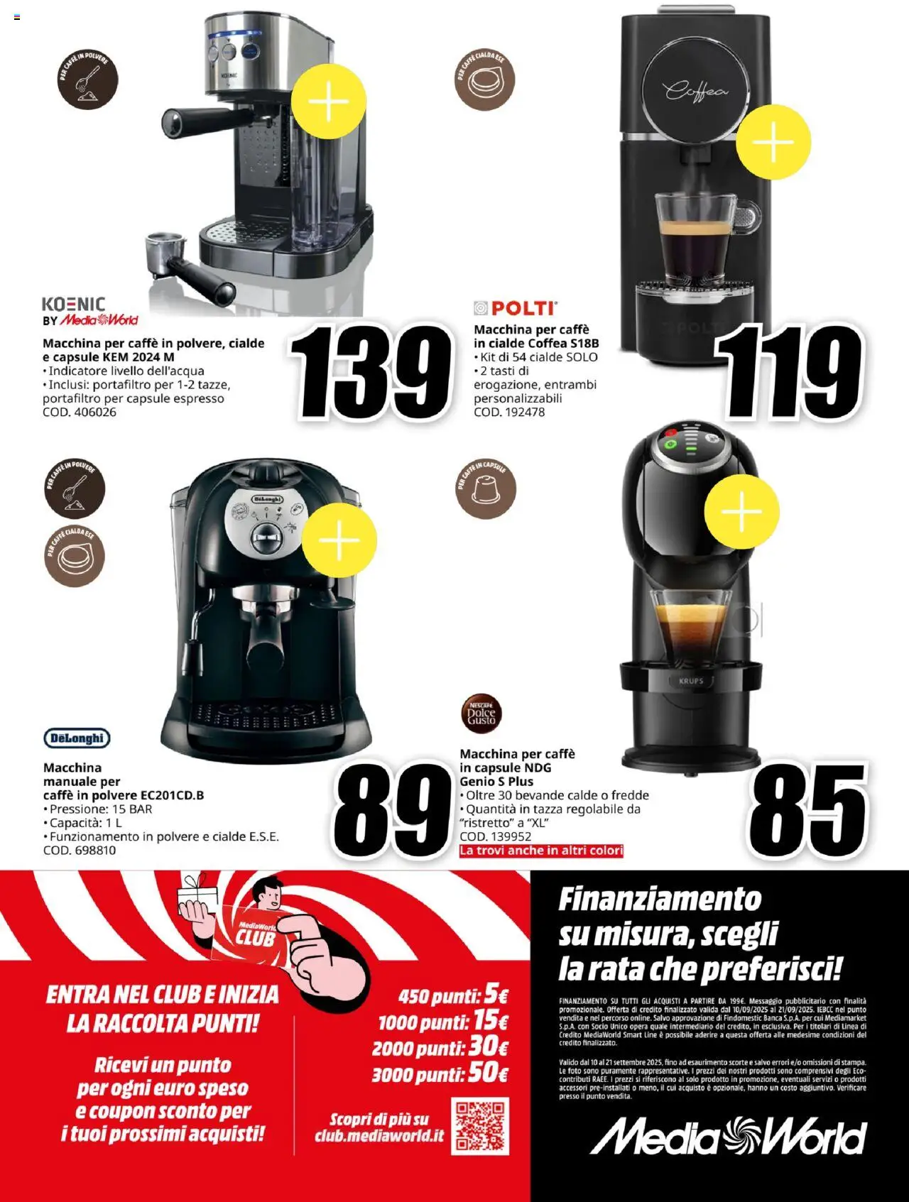 Volantino Media World del 10.09.2025 | Pagina: 8 | Prodotti: Caffè, Caffe in capsule