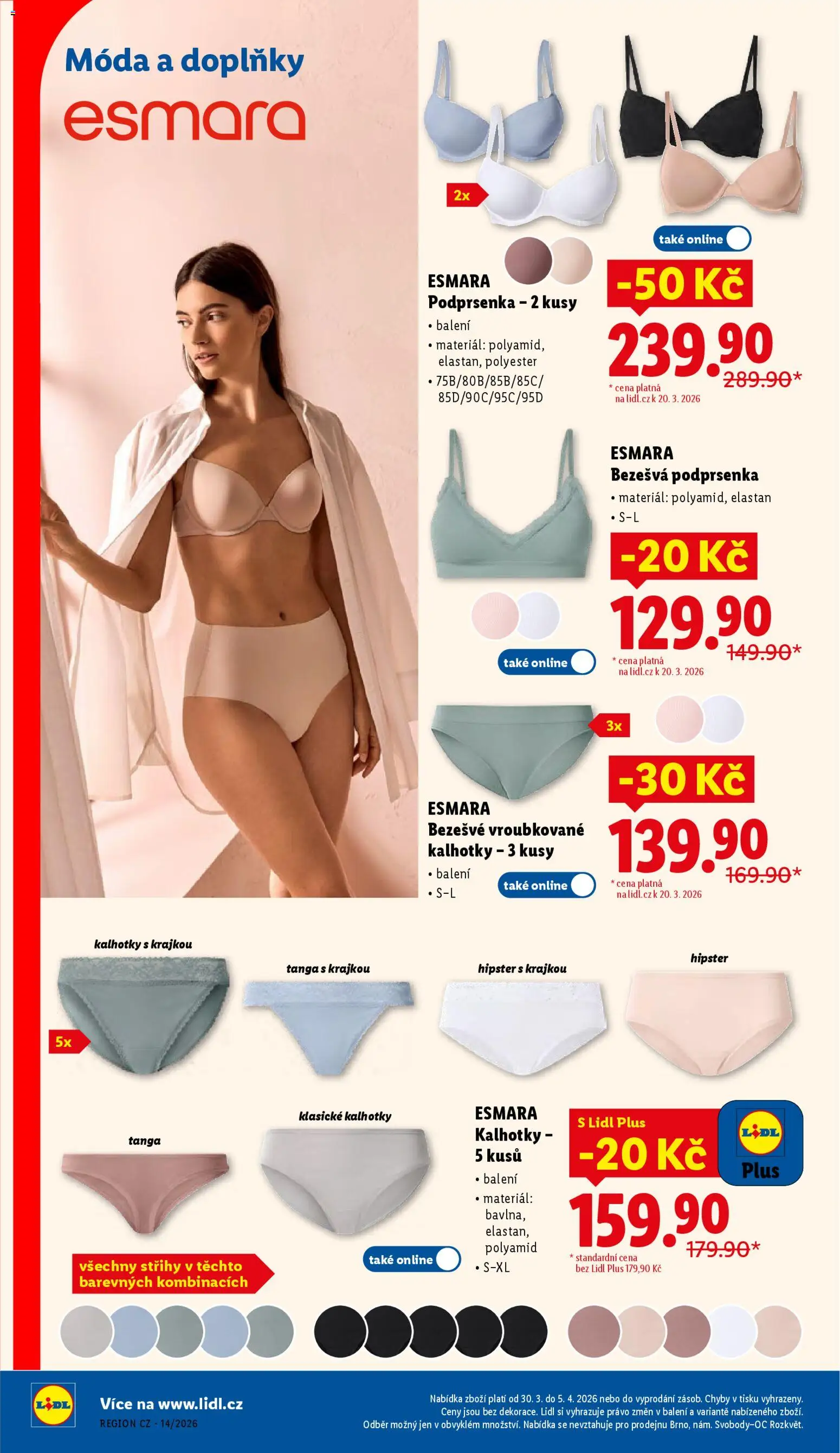 Lidl leták od 30.03.2026 | Strana: 38 | Produkty: Kalhotky, Podprsenka