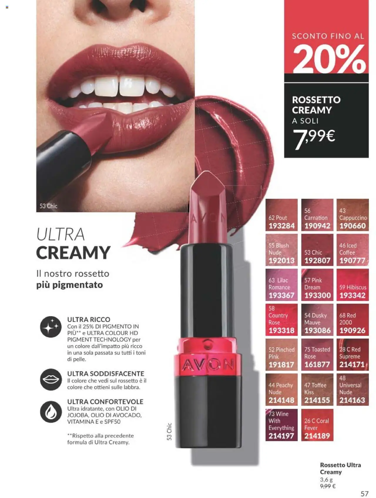 Volantino Avon del 01.09.2025 | Pagina: 57 | Prodotti: Rossetto, Olio, Blush