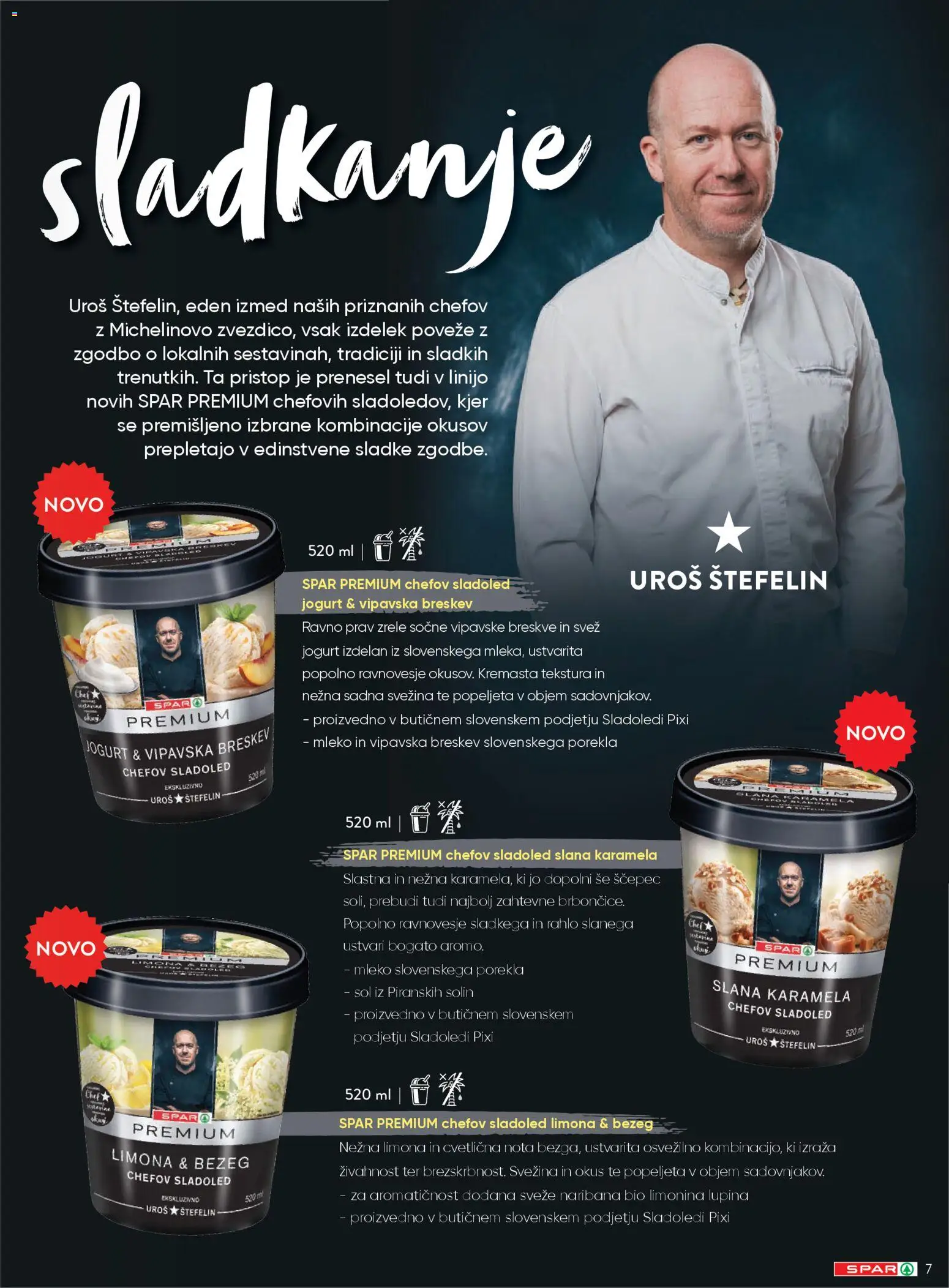 Novi Spar katalog ponudbe – veljaven od 20.04.2026 | Stran: 7 | Izdelki: Mleko, Sladoled, Sol, Breskev