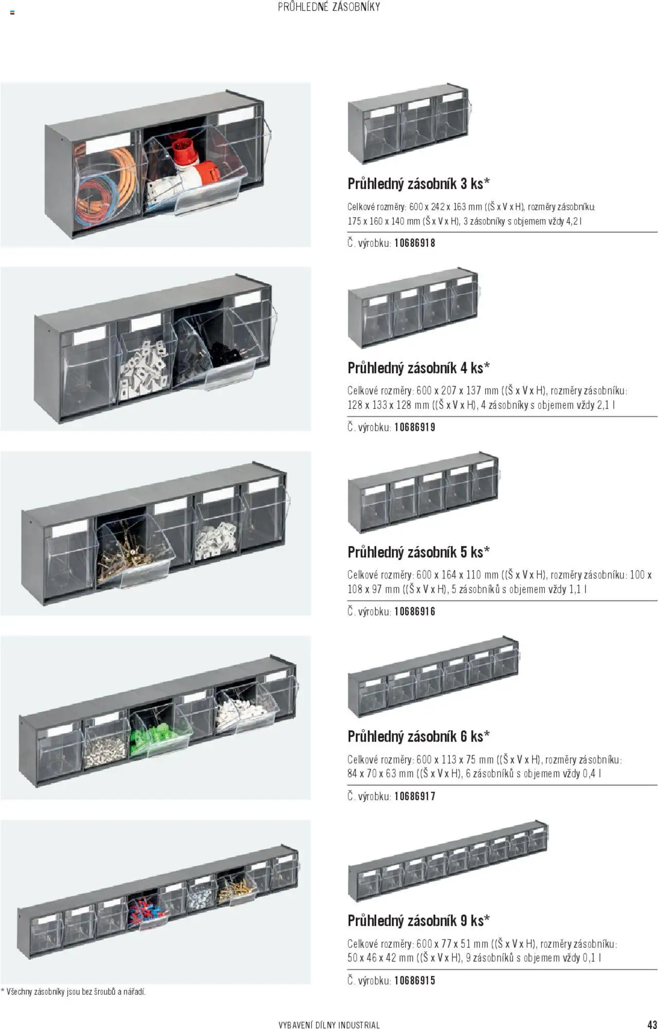 HORNBACH katalog - INDUSTRIAL - Systém vybavení dílny od 06.02.2025 | Strana: 43 | Produkty: Zásobník