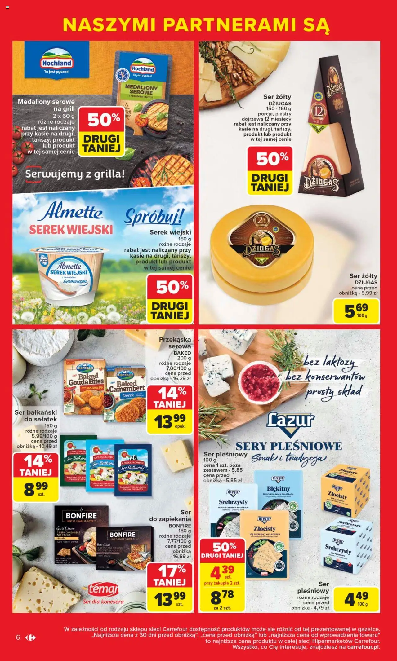 Carrefour Gazetka - Markowe okazje czekają od 09.06.2025 | Strona: 6 | Produkty: Mleka, Ser pleśniowy lazur, Serek wiejski, Ser