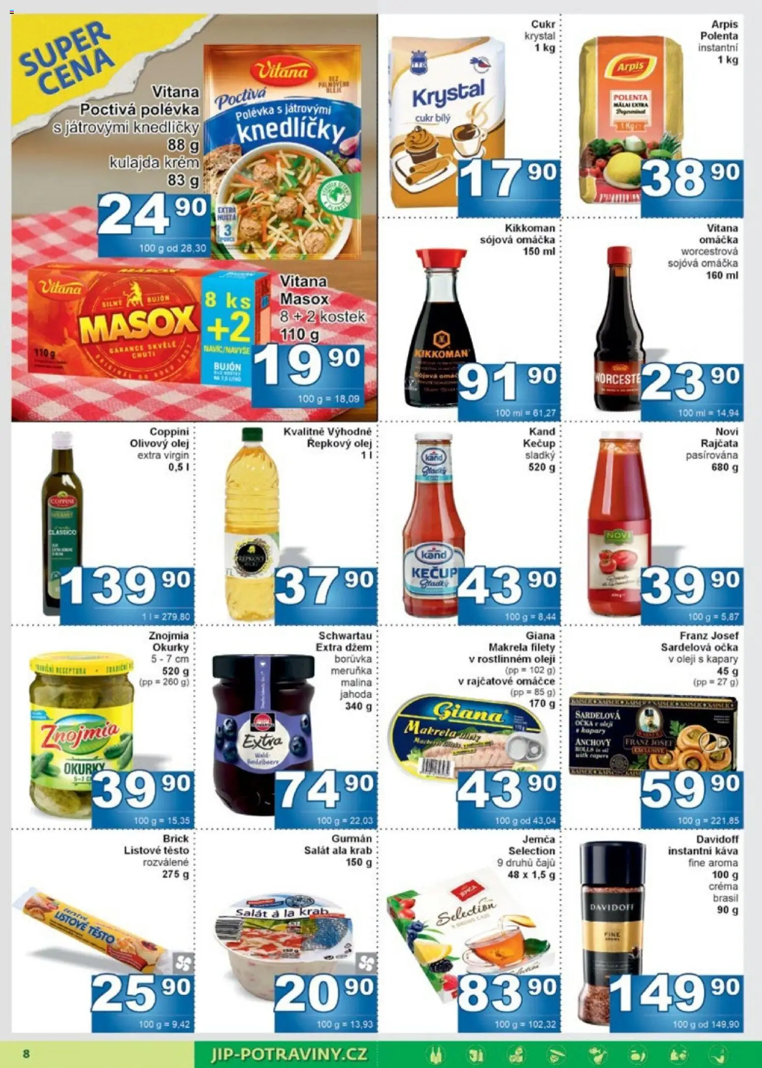 Jip leták od 25.02.2026 | Strana: 8 | Produkty: Džem, Krém, Řepkový olej, Crema