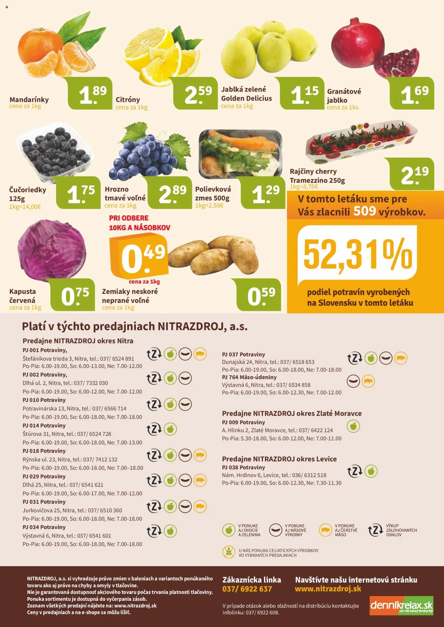 Nové Nitrazdroj akcie – leták je platný od 21.11.2025 | Strana: 16 | Produkty: Kapusta, Citróny, Zemiaky, Ovocie