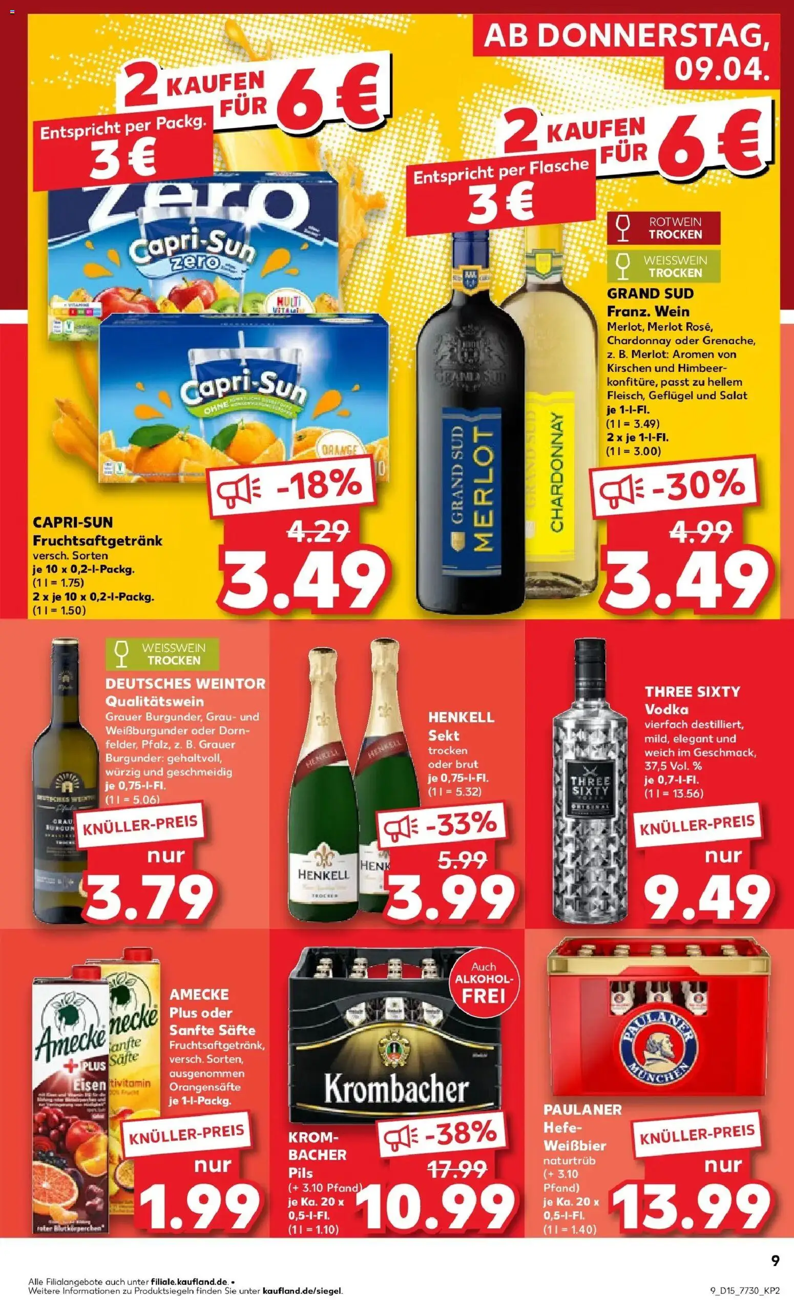 Kaufland Prospekt Würzburg	 – gültig ab 07.04.2026 | Seite: 21 | Produkte: Sekt, Grand sud, Wein, Vodka