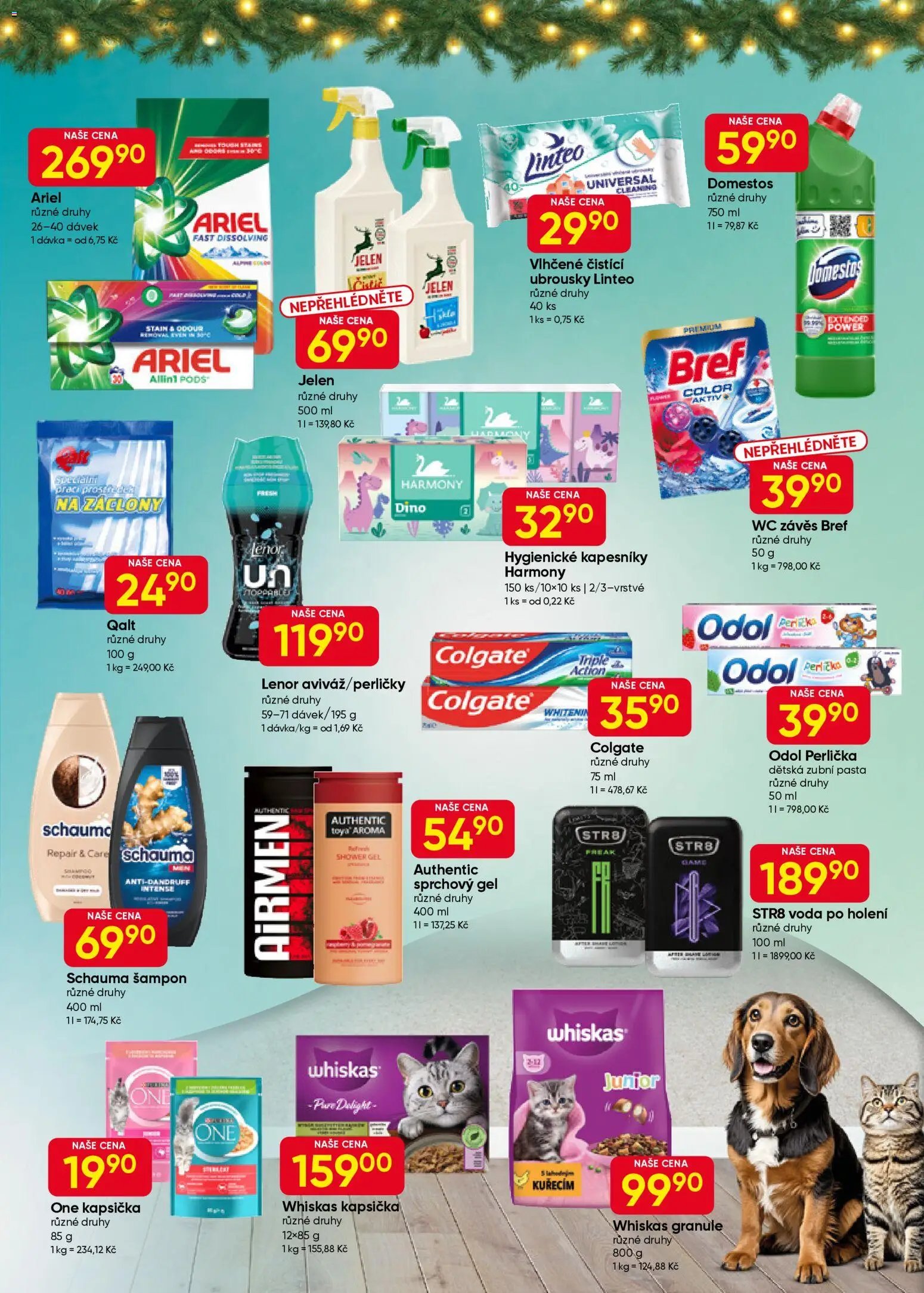 Hruška leták od 03.12.2025 | Strana: 9 | Produkty: Sprchový gel, Závěs, Ubrousky, Domestos