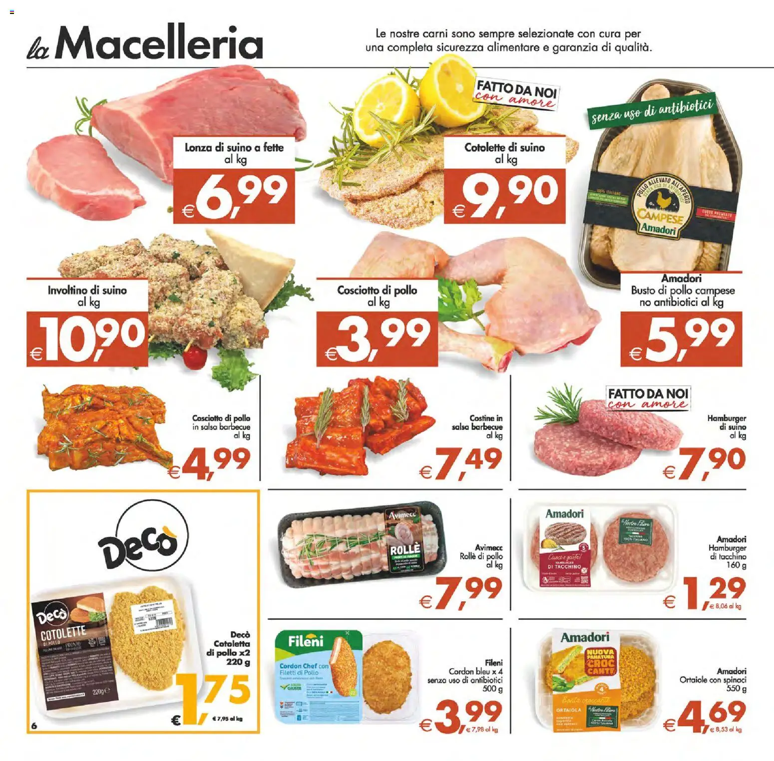 Volantino Decò del 24.02.2026 | Pagina: 6 | Prodotti: Tacchino, Barbecue, Spinaci, Hamburger