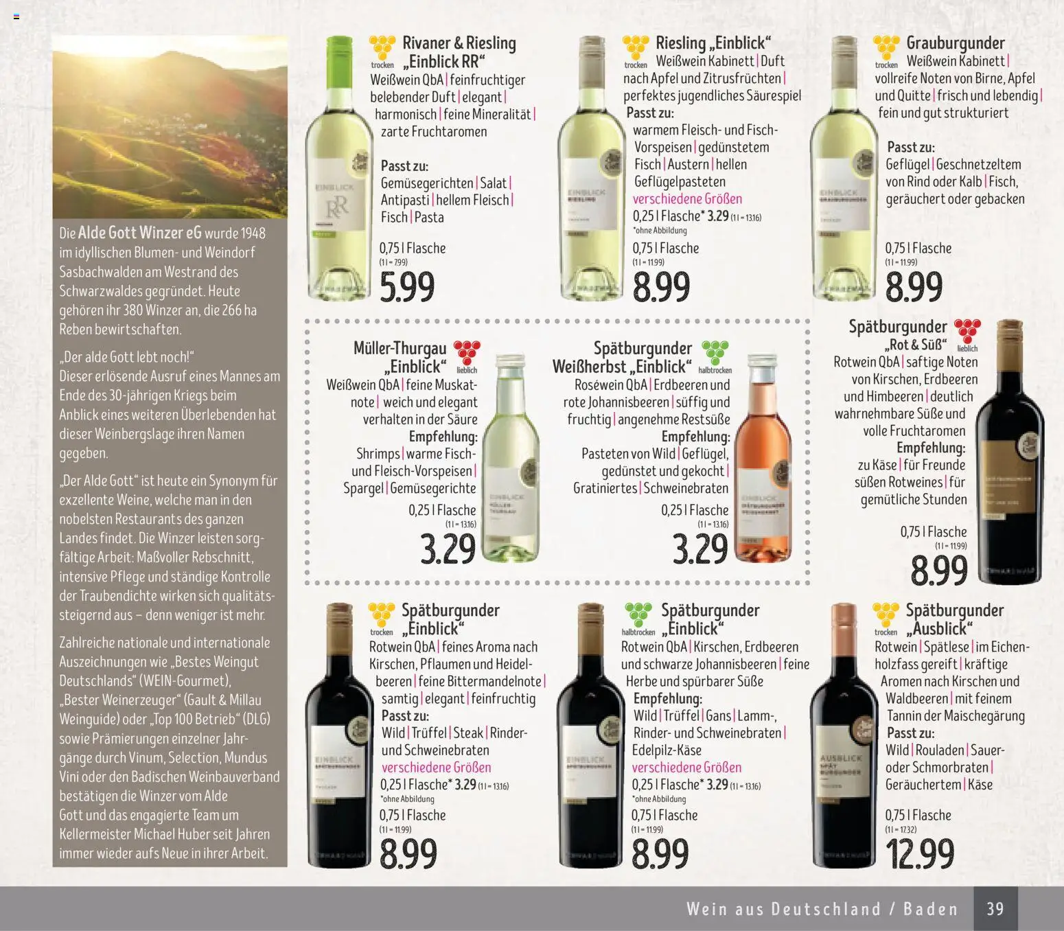 Edeka Struve Wein– und Spirituosen – gültig ab 14.11.2025 | Seite: 39 | Produkte: Rosewein, Spargel, Wein, Fleisch