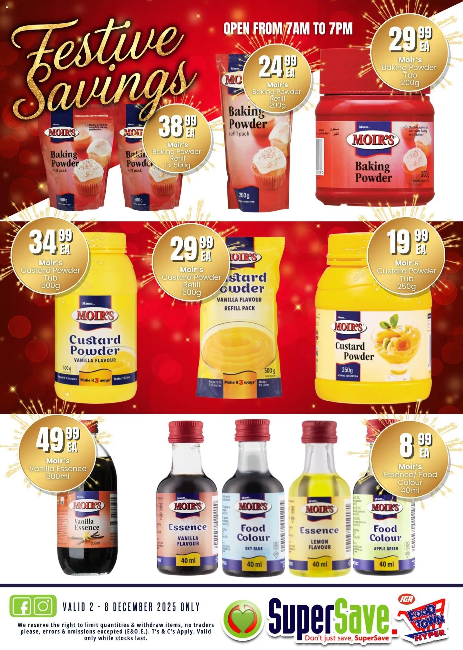 New Super Save catalogue – valid from 02.12.2025 | Page: 2 | Products: Vanilla essence, Custard, Powder, Baking powder