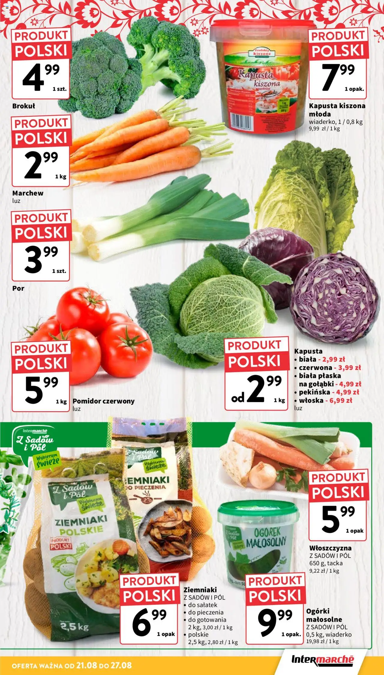 Intermarche Gazetka od 21.08.2025 | Strona: 11 | Produkty: Kapusta, Kapusta kiszona, Ogórki, Ziemniaki
