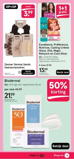 Excellence, Préférence, Nutrisse, Casting Crème Gloss, Olia, Magic Retouch en Cool Silver, bijv. L'Oréal Paris Magic Retouch camouflerende uitgroeispray middenbruin 75 ml, 2 stuks 27.98 - Voorbeeld van een folder van Etos, geldig van 02.03.2026 | Pagina: 21 | Producten: Kan, Crème