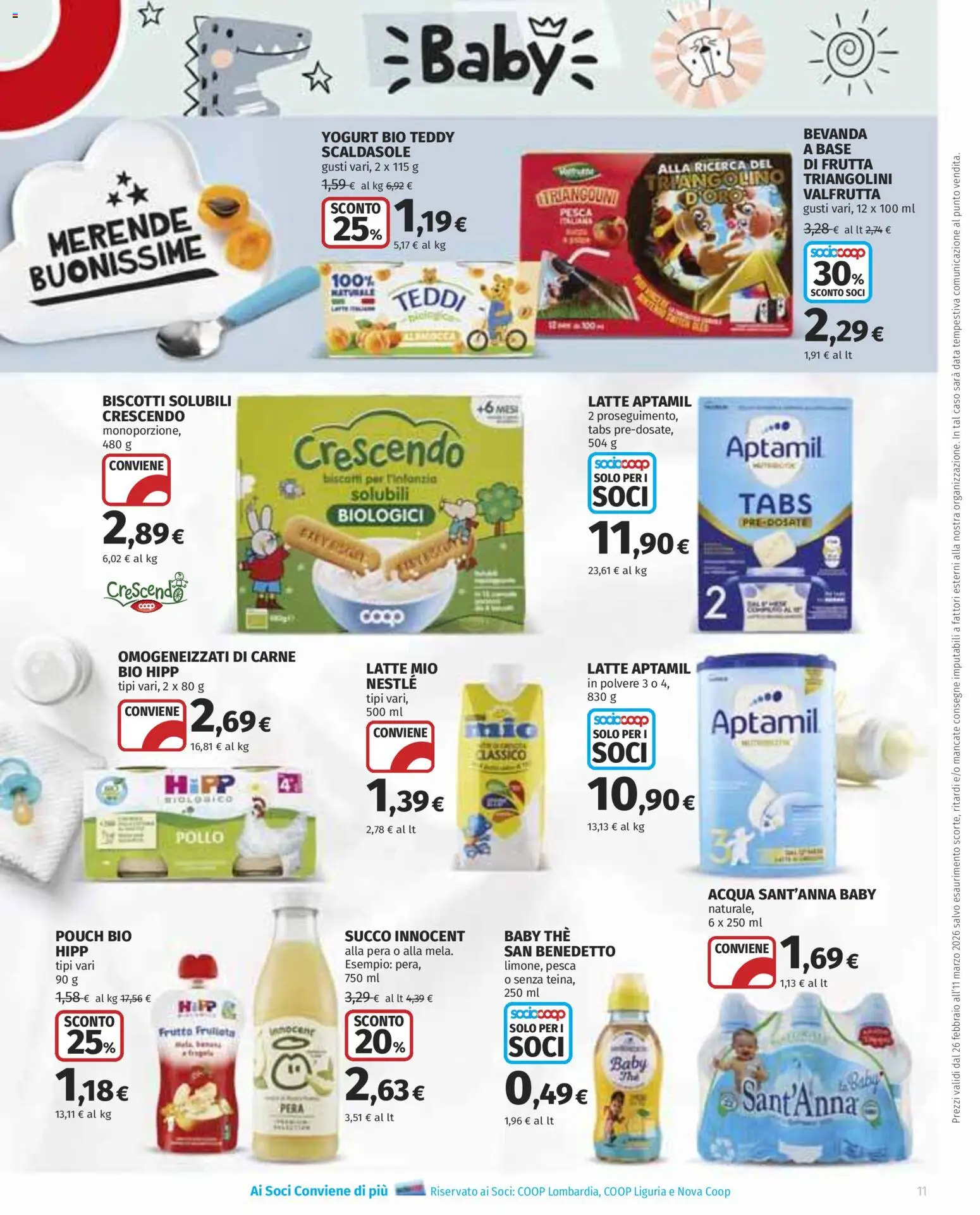 Volantino Ipercoop del 26.02.2026 | Pagina: 11 | Prodotti: Pollo, Latte, Pera, The