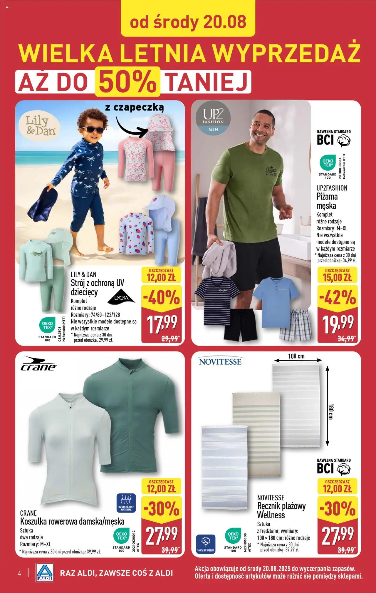 Aldi Gazetka - Wyprzedaż od 20.08.2025 | Strona: 4 | Produkty: Piżama