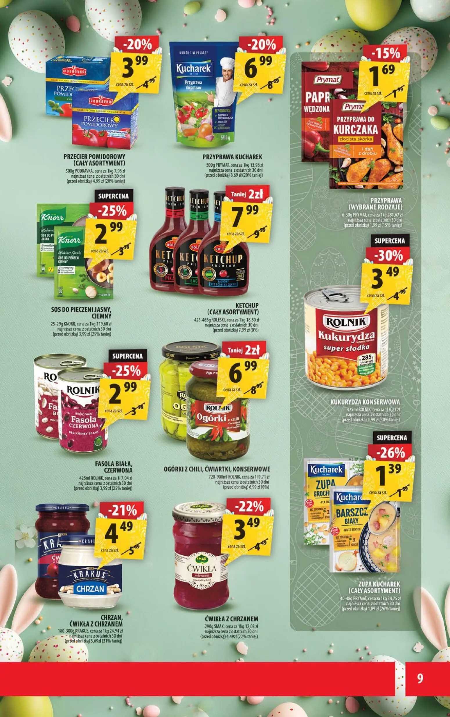 Arhelan gazetka od 27.03.2026 | Strona: 9 | Produkty: Groch, Chrzan, Sos, Sól