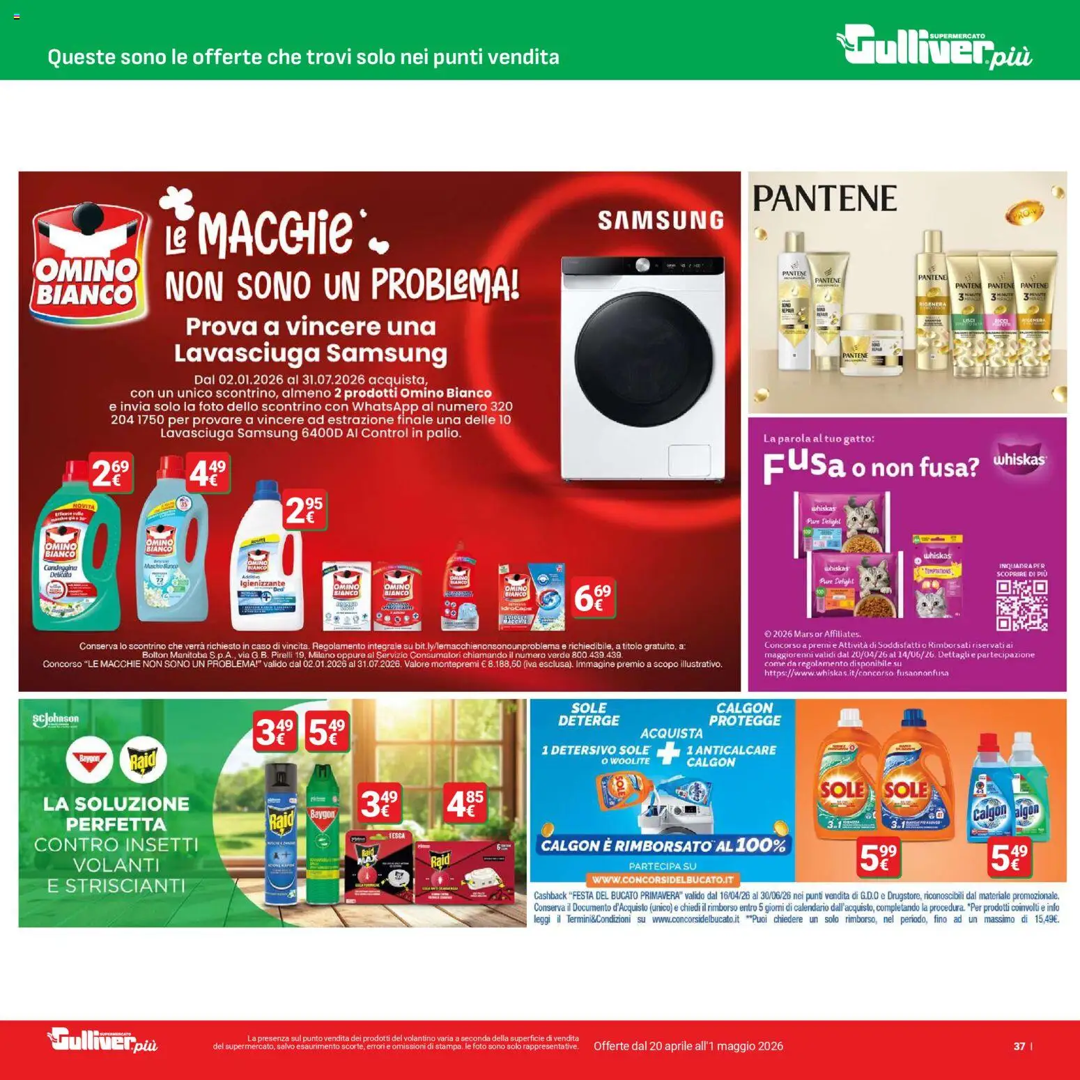 Volantino Gulliver del 20.04.2026 | Pagina: 37 | Prodotti: Lavasciuga, Candeggina, Anticalcare, Samsung