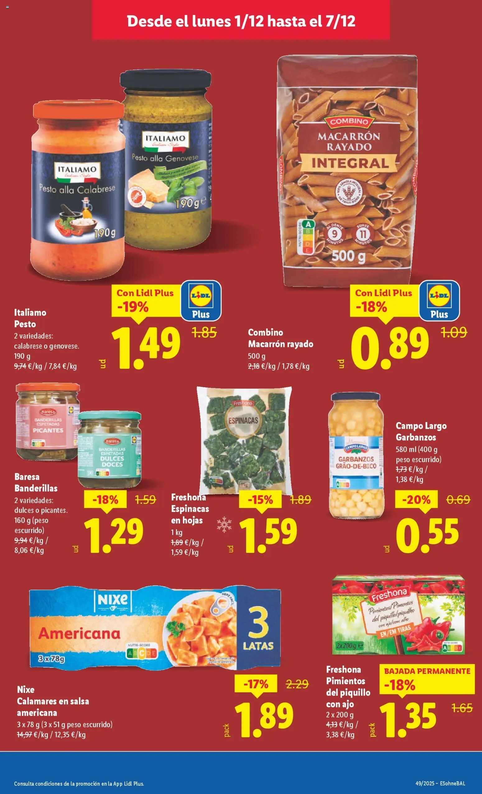 Lidl folleto │ válido desde el 01.12.2025 | Página: 27 | Productos: Calamares, Πορσελάνη, Pasta, Peso