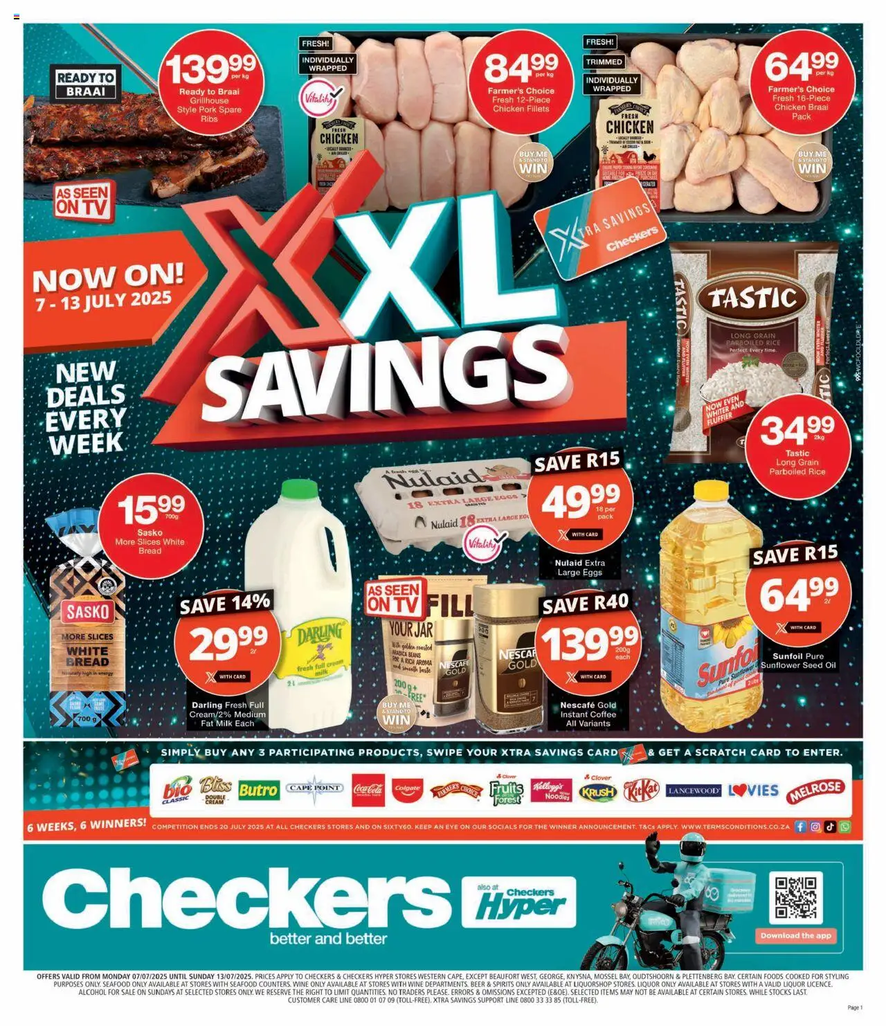 Checkers Western Cape - XXL Savings Week 5 Deals │ valid from 07.07.2025 | Page: 1 | Products: TV, Milk, Rice, Noodles