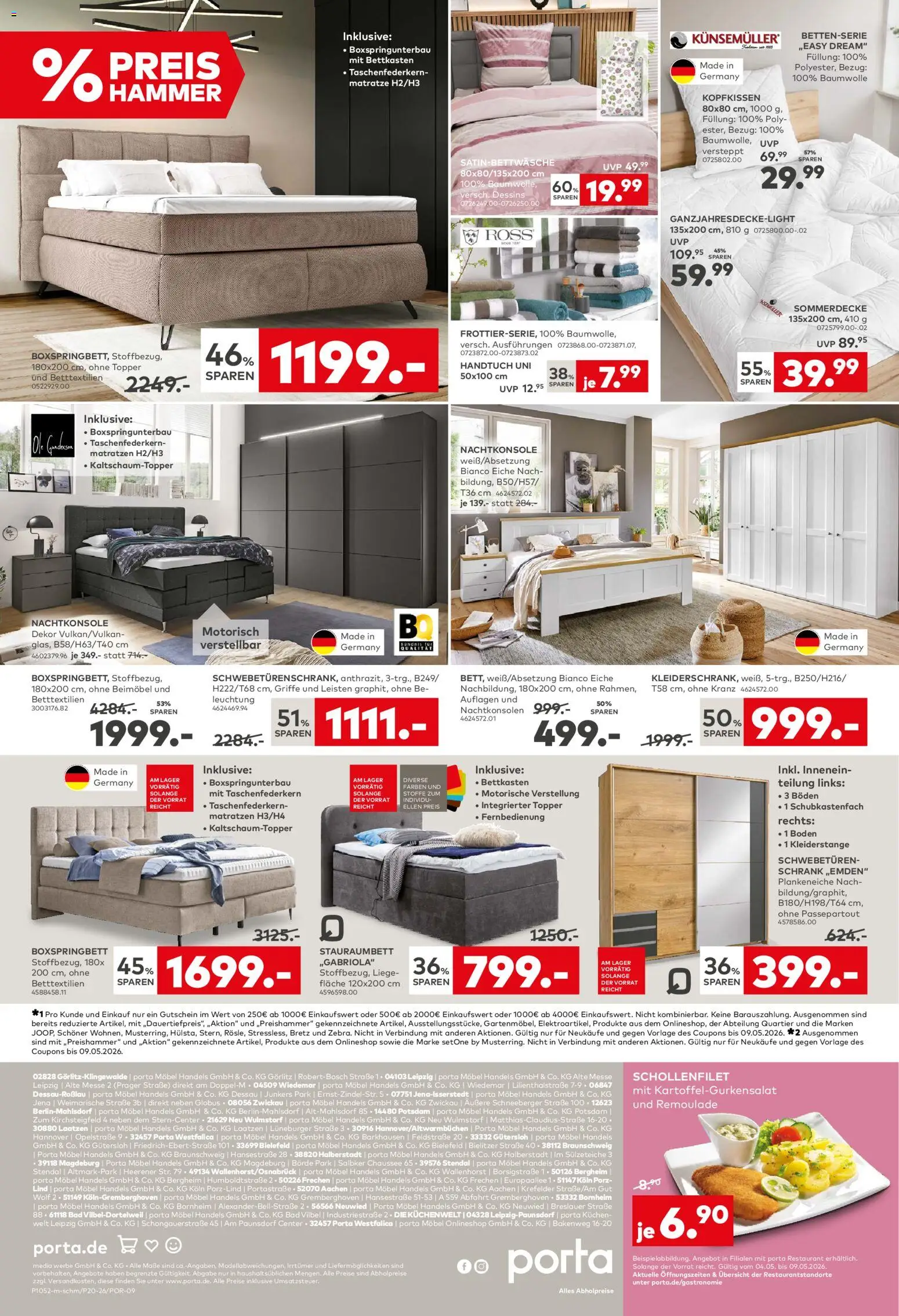 Porta! Prospekt Wallenhorst – gültig ab 04.05.2026 | Seite: 4 | Produkte: Matratze, Boxspringbett, Liege, BH