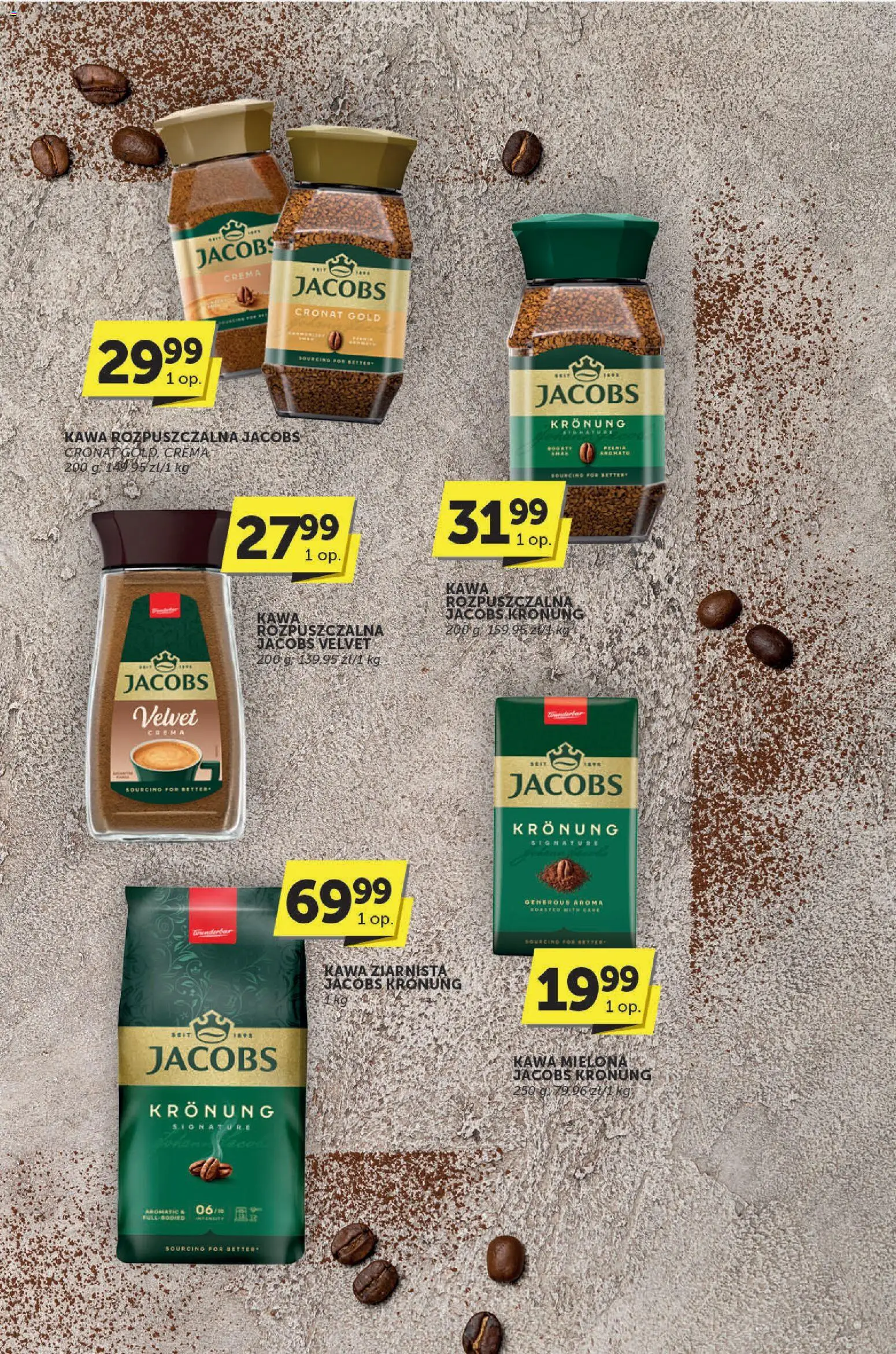 Groszek Gazetka - Katalog od 30.10.2025 | Strona: 19 | Produkty: Kawa jacobs, Kawa ziarnista, Kawa rozpuszczalna Jacobs Kronung, Kawa