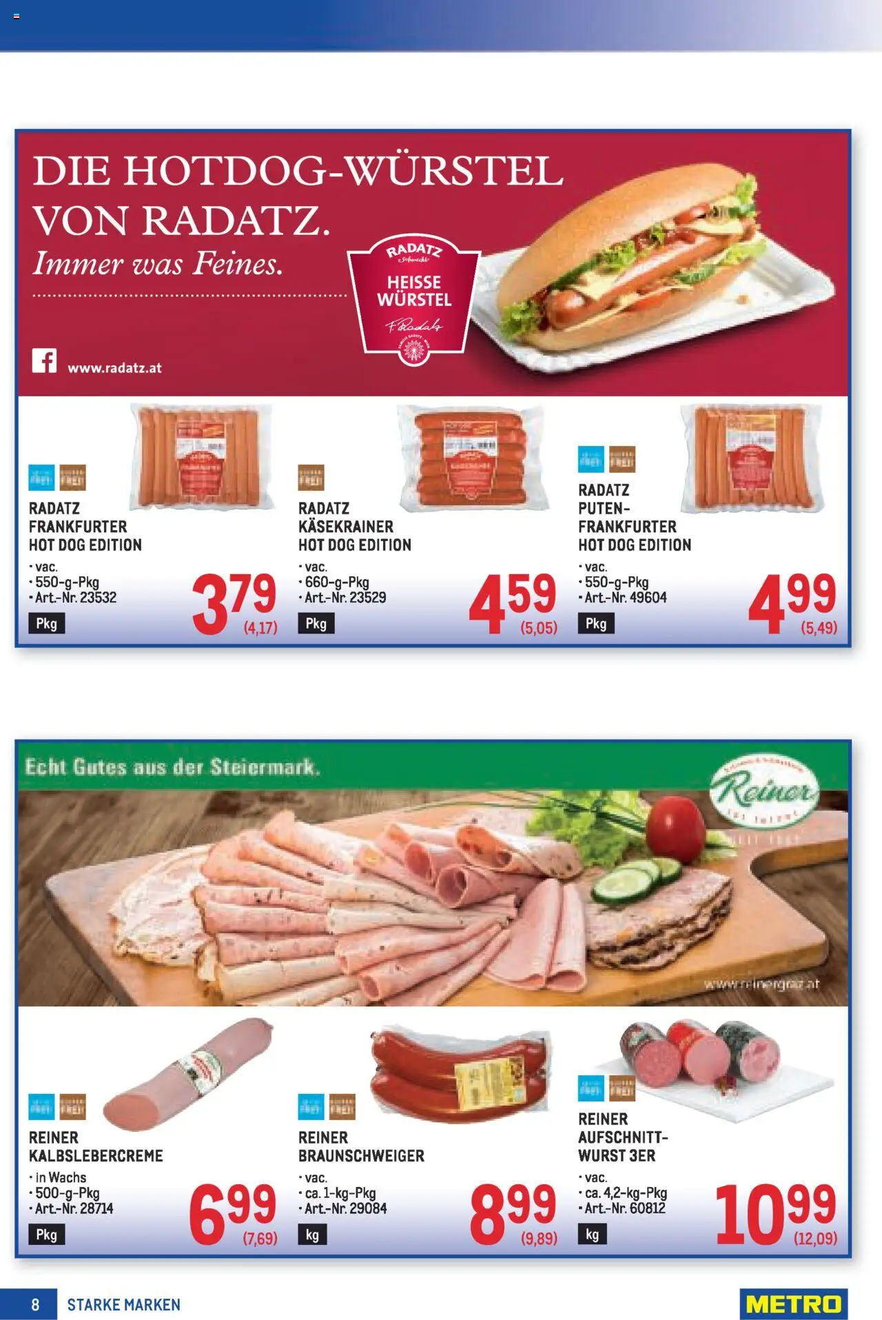 Metro  Angebote Starke Marken gültig ab 07.08.2025 | Seite: 8 | Produkte: Wurst