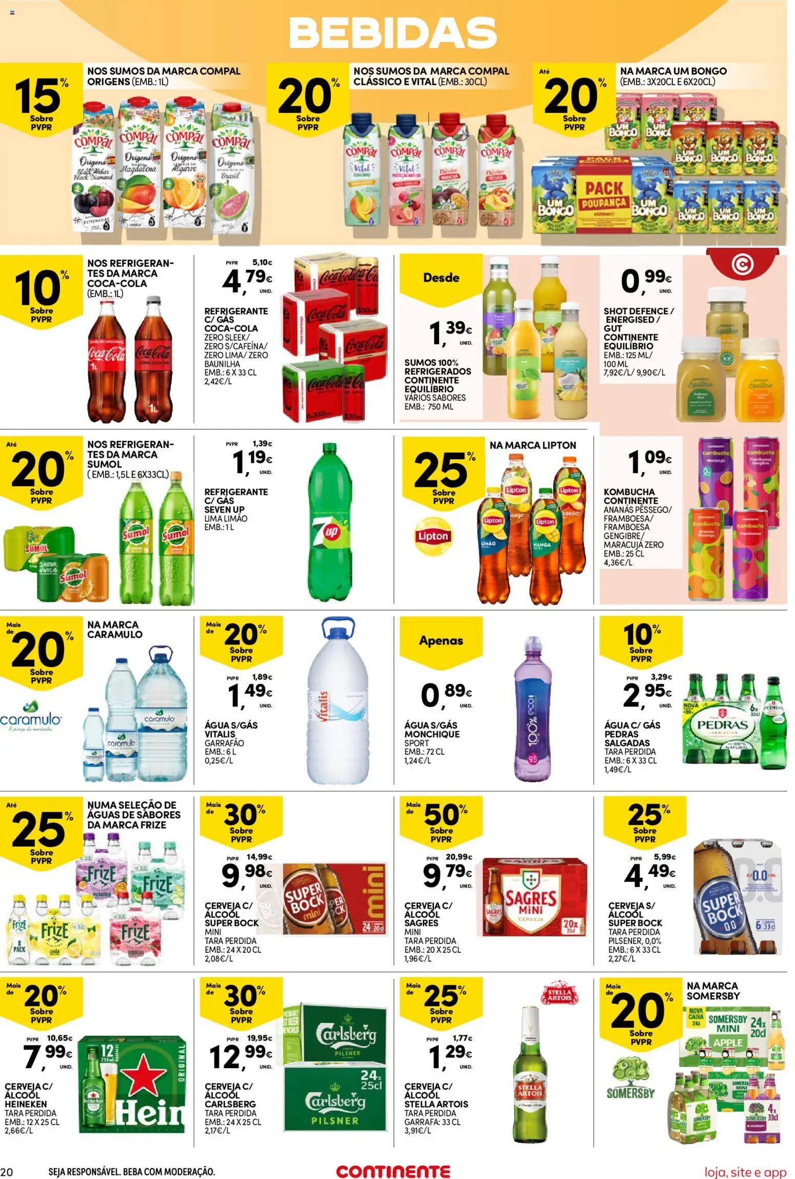 Continente Semanal Continente Bom Dia │ válido de 04.11.2025 | Página: 20 | Produtos: Agua, Cerveja, Açúcar, Coca-cola