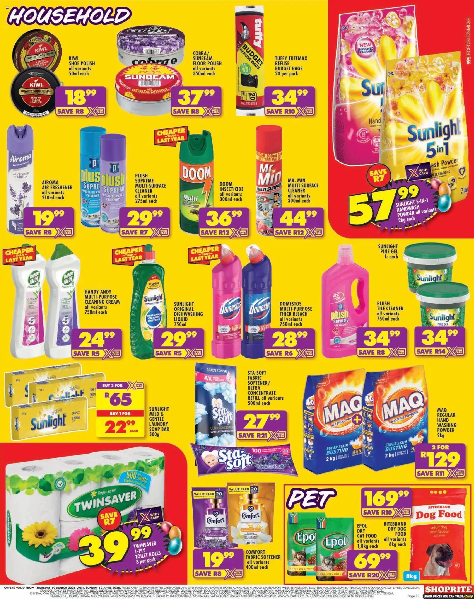 New Shoprite catalogue – valid from 19.03.2026 | Page: 11 | Products: Fragrance, Blush, Kiwi, Cat food