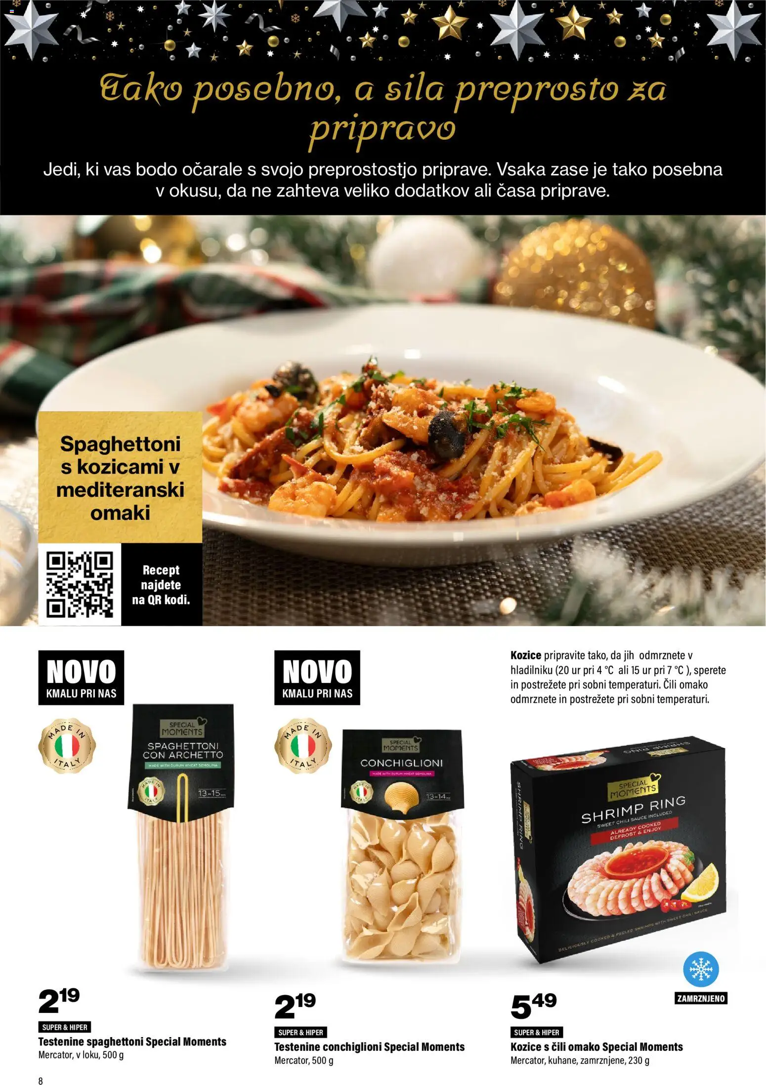 Novi Mercator katalog ponudbe – veljaven od 13.11.2025 | Stran: 8 | Izdelki: Kozice, Testenine, Cili
