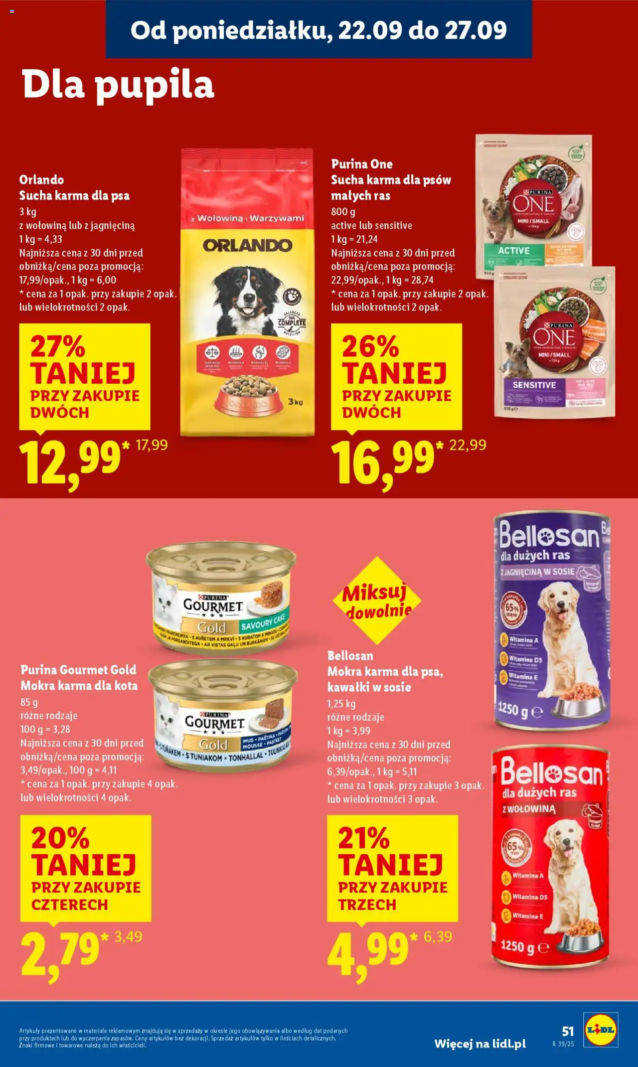 Lidl Gazetka od 22.09.2025 | Strona: 63 | Produkty: Jagnięcina, Karma dla kota, Karma dla psa, Sucha karma dla psa