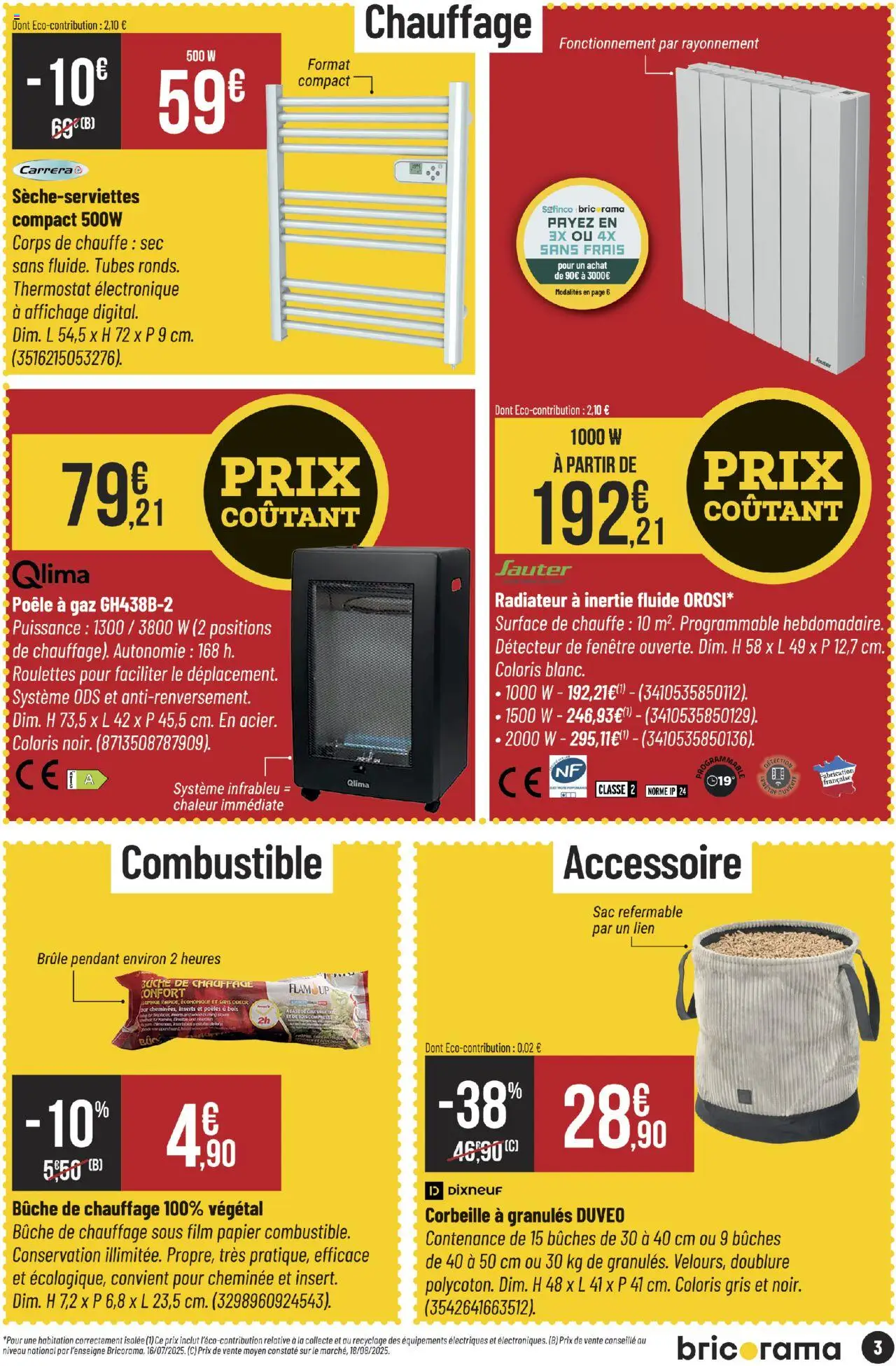 {H1} | Page: 3 | Produits: Sac, Poêle, Combustible, Radiateur