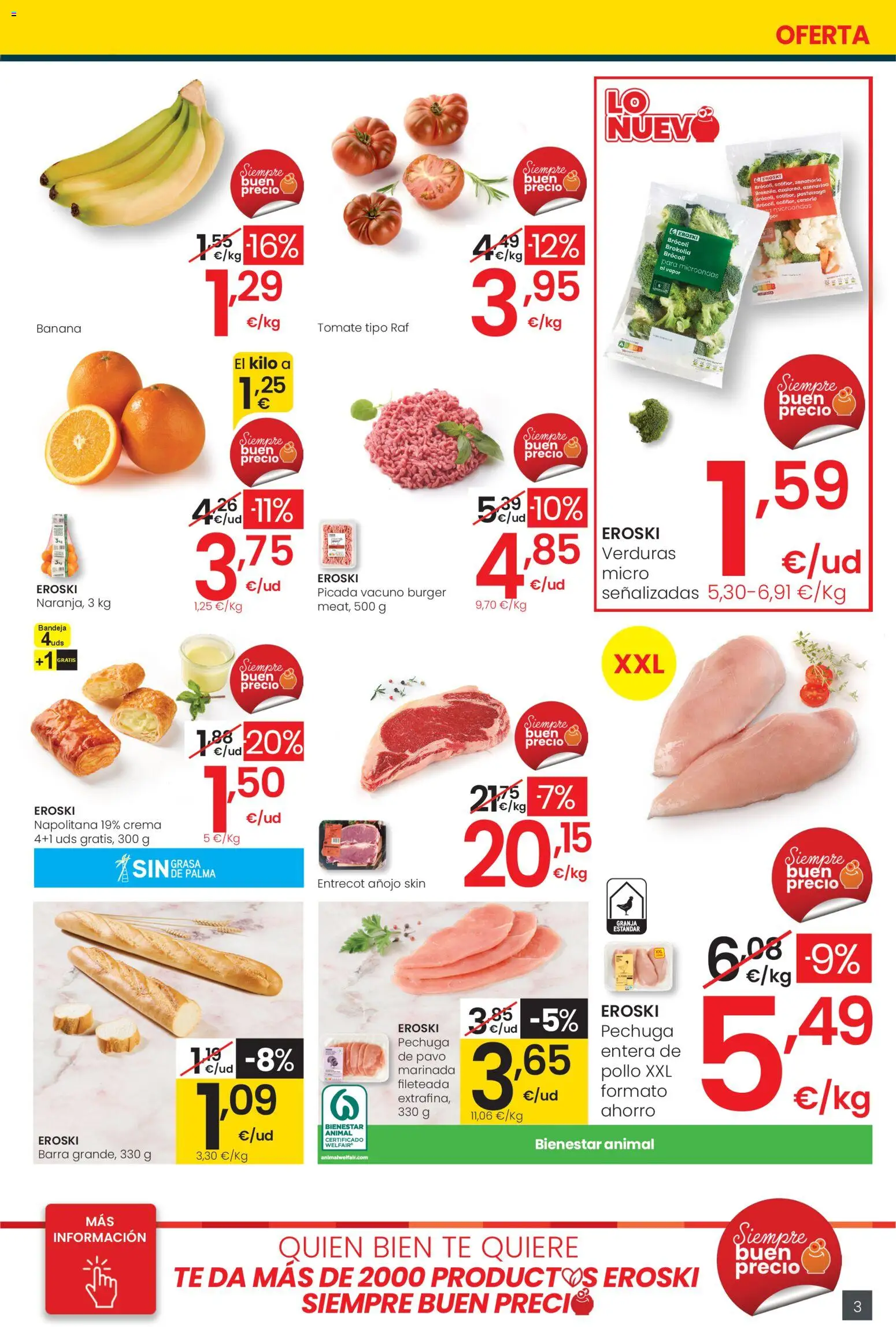 Eroski - Supermercados │ válido desde el 15.01.2026 | Página: 3 | Productos: Zanahoria, Crema, Té, Bandeja