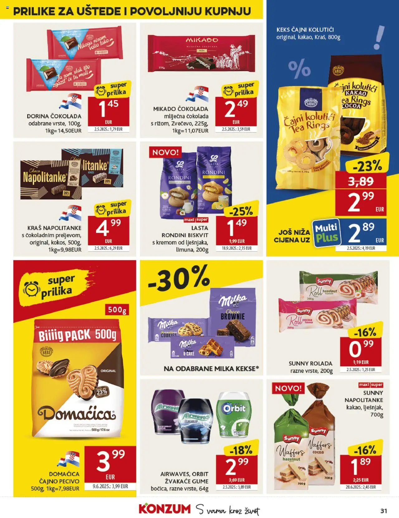 Konzum HR akciós ujság - amely érvényes a következő dátumtól: 08.10.2025 | Oldal: 31 | Termékek: Tea, Brownie