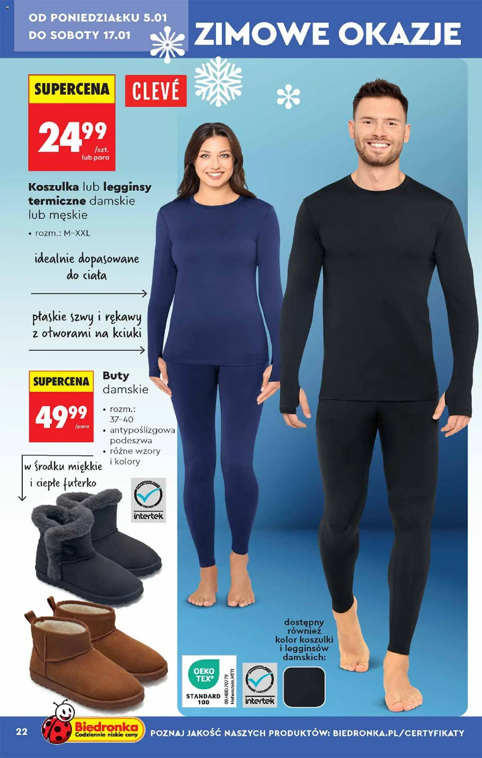 Biedronka gazetka - Hity i inspiracje od 05.01.2026 | Strona: 22 | Produkty: Legginsy, Buty