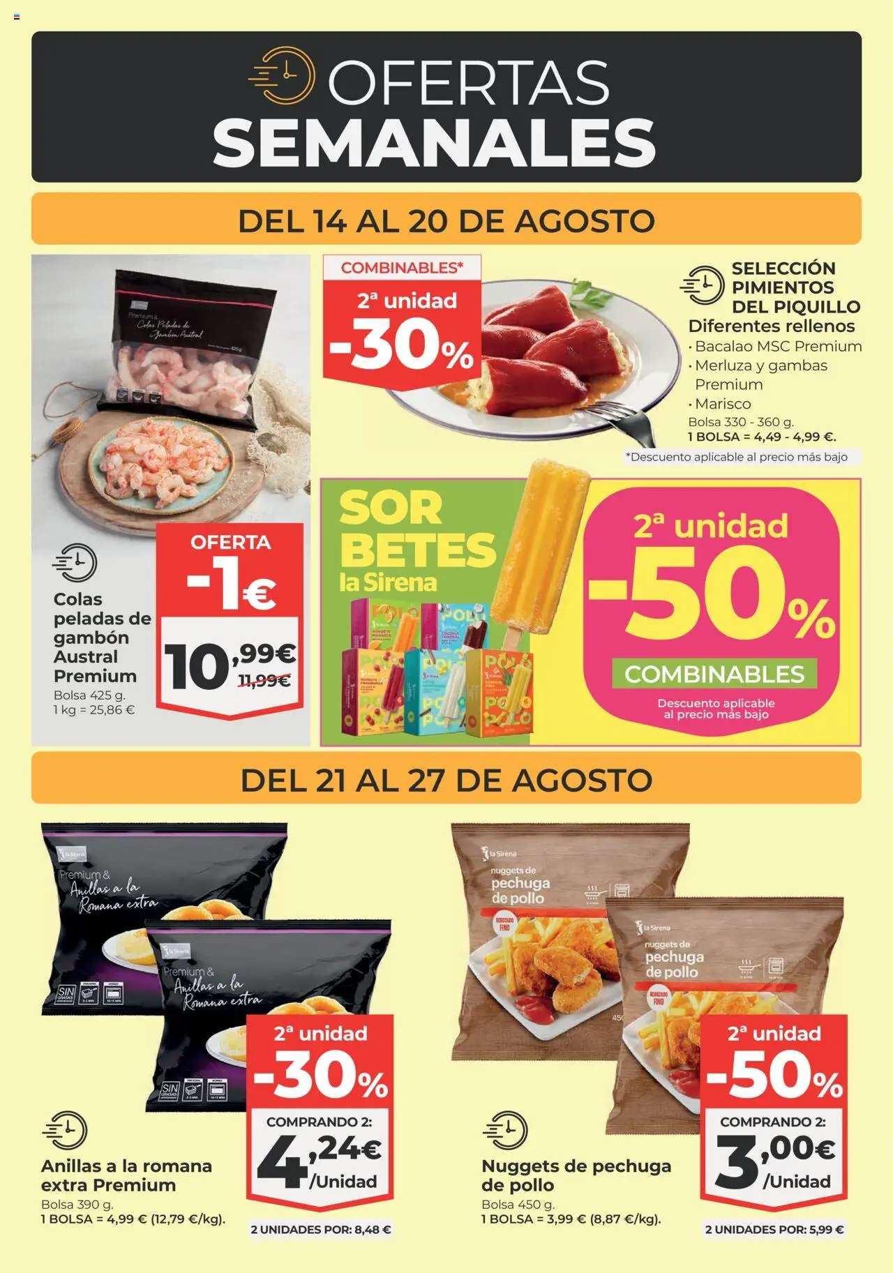 La Sirena folleto │ válido desde el 14.08.2025 | Página: 3 | Productos: Bolsa, Nuggets