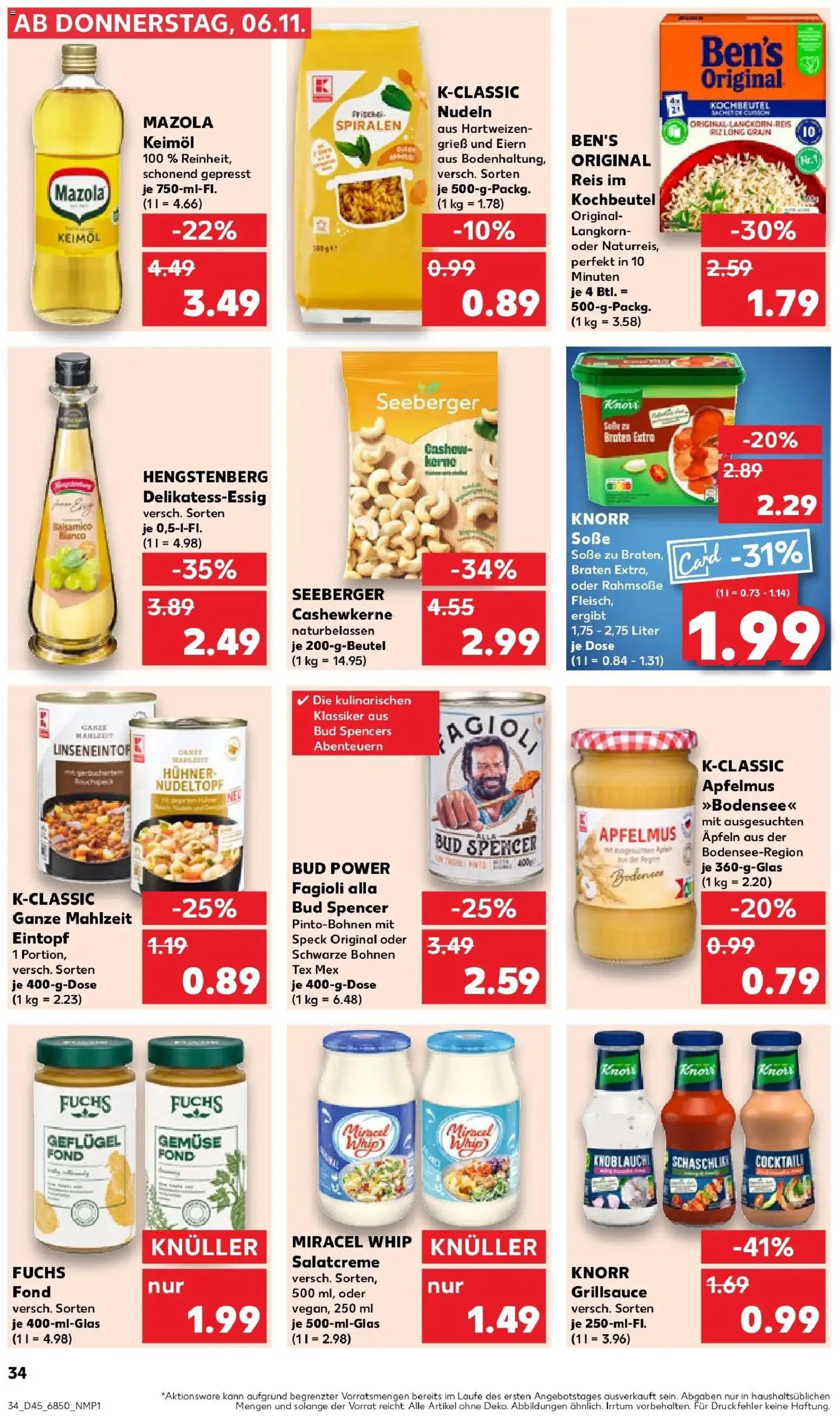 Kaufland prospekt Landau An Der Isar	 – gültig ab 10.11.2025 | Seite: 34 | Produkte: Balsamico, Knoblauch, Pasta, Reis