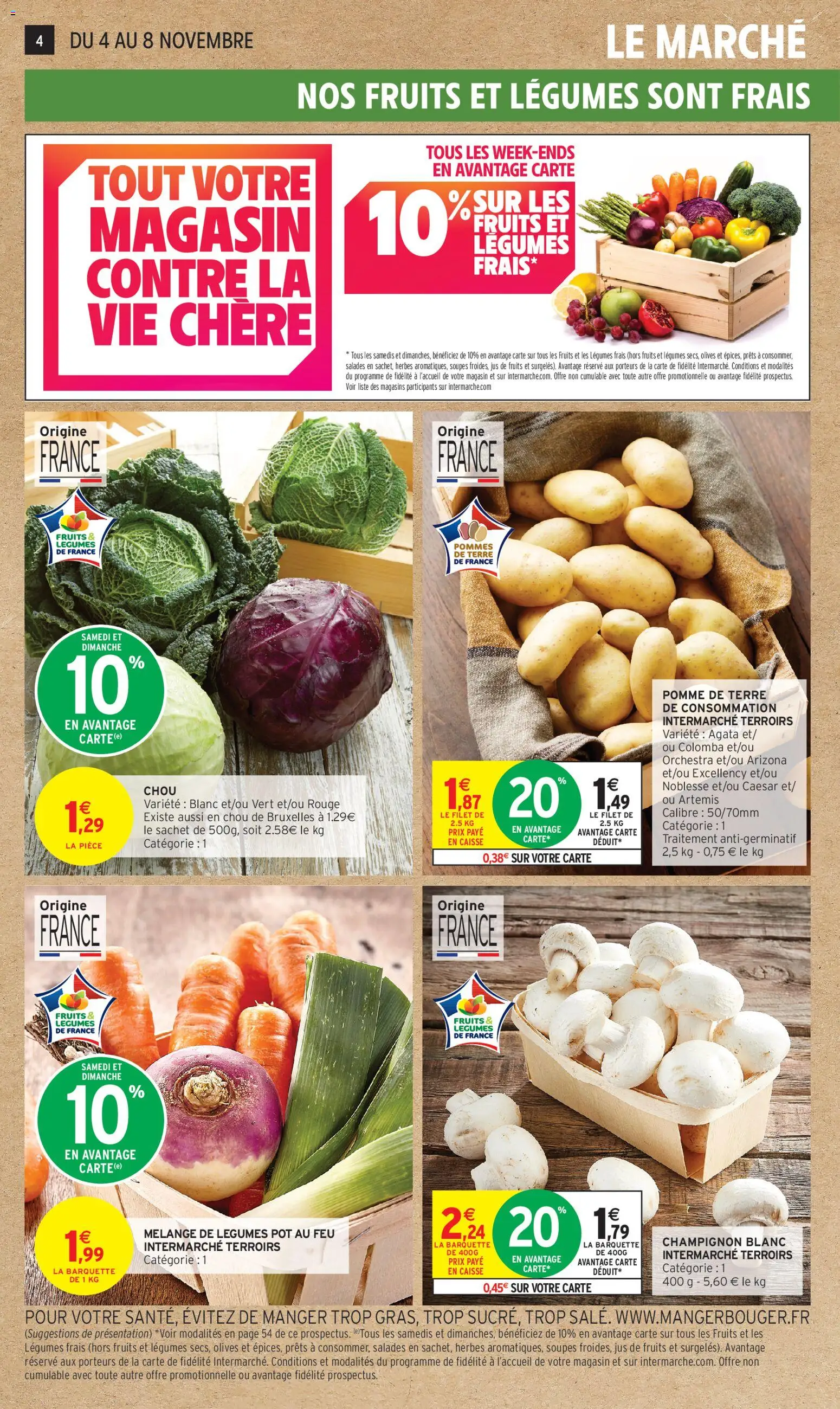 {H1} | Page: 4 | Produits: Olives, Pomme de terre de consommation, Jus, Pommes