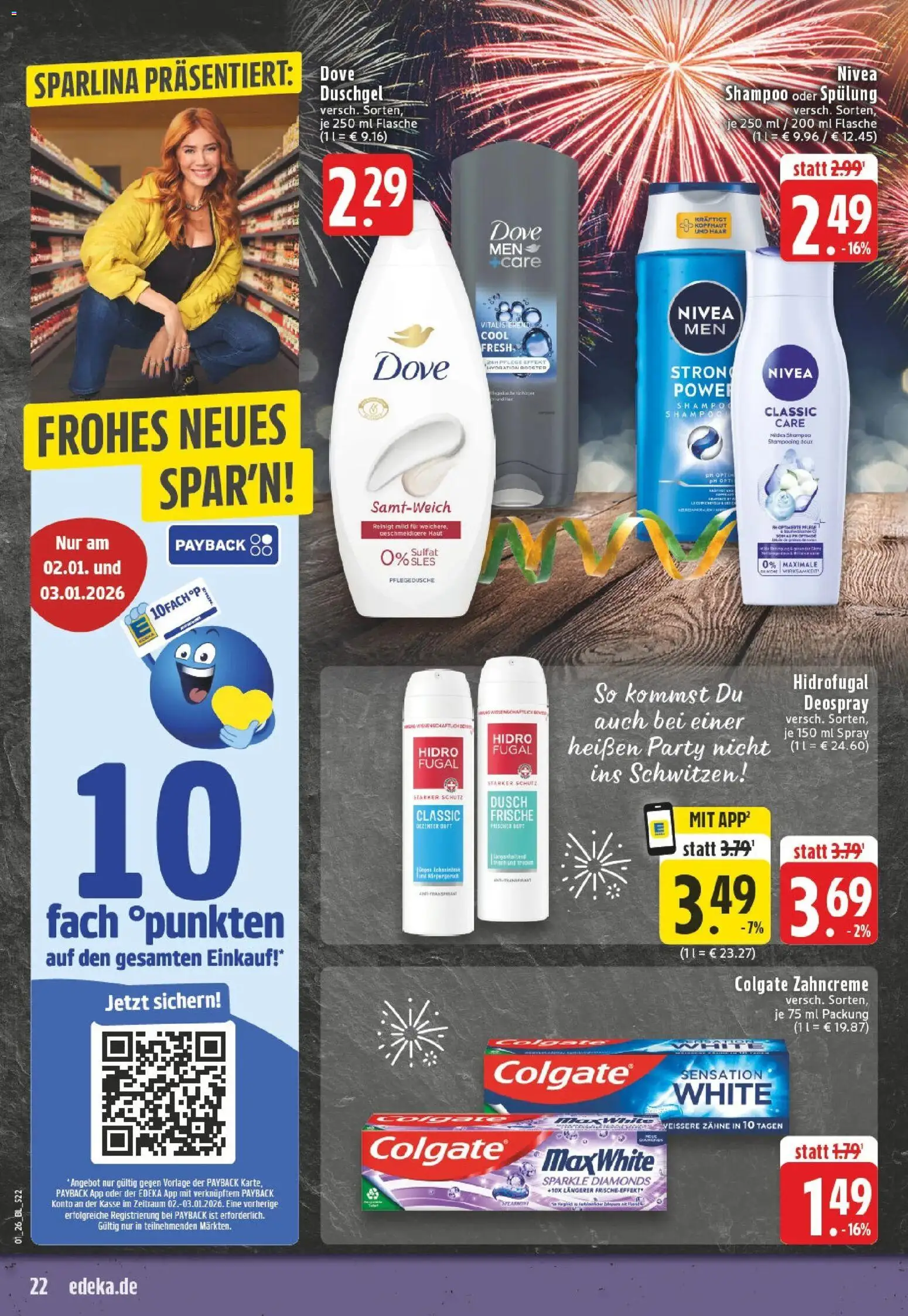 Edeka prospekt Winterberg-Zueschen	 – gültig ab 28.12.2025 | Seite: 22 | Produkte: Shampoo, Duschgel, Deodorant, Deospray