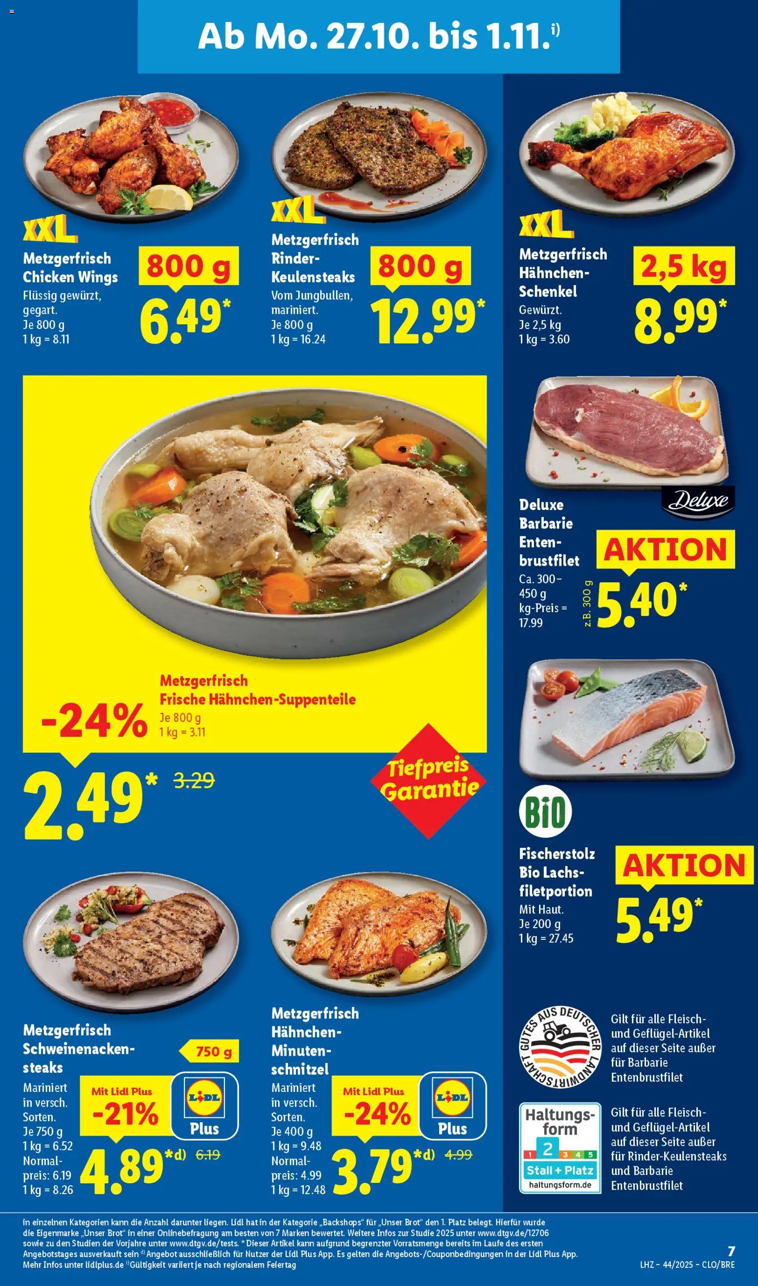 Lidl Prospekt Hohenkirchen – gültig ab 27.10.2025 | Seite: 19 | Produkte: Schweinenacken, Schnitzel, Lachs, Brot