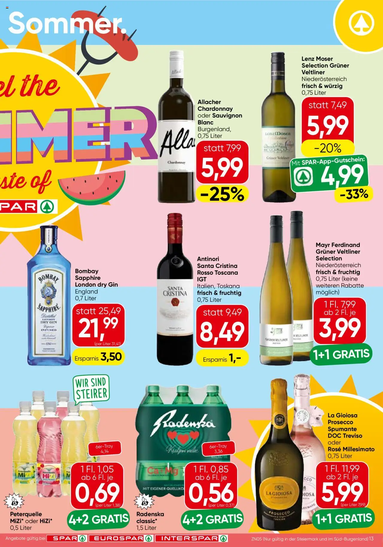 Spar Flugblatt - Steiermark gültig ab 14.08.2025 | Seite: 13 | Produkte: Gin