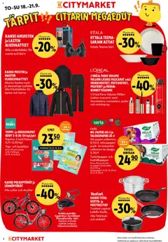 K-Citymarket tarjoukset – voimassa 18.09.2025 alkaen | Sivu: 2 | Tuotteet: Hella, Keitto, Alusvaatteet, Teippi