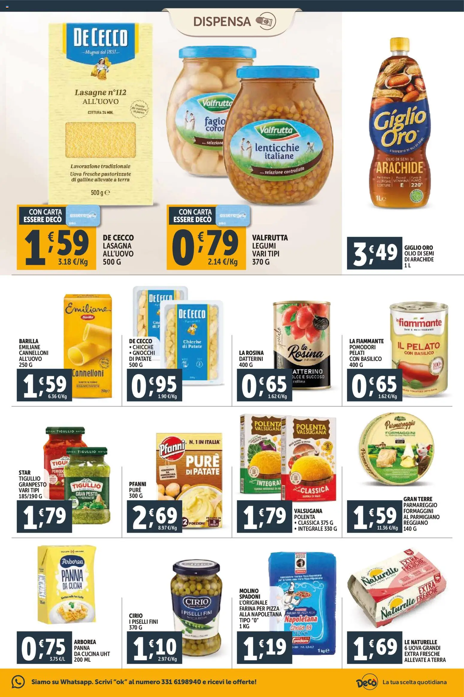 Volantino Decò del 30.01.2026 | Pagina: 9 | Prodotti: Lasagna, Piselli, Gnocchi, Terra