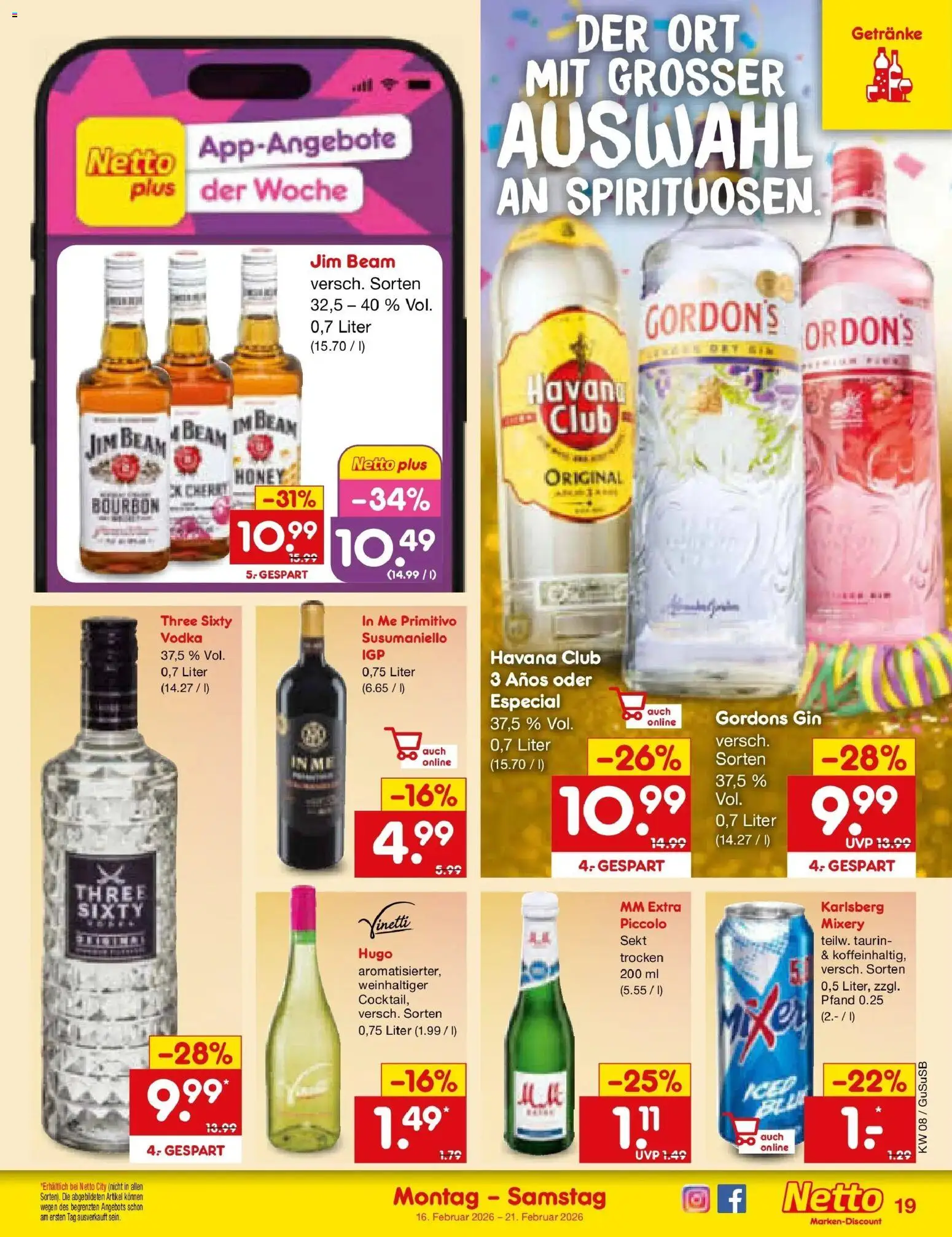 Netto Marken-Discount prospekt Rodewisch	 – gültig ab 16.02.2026 | Seite: 23 | Produkte: Jim beam, Mixery, Vodka, Bourbon