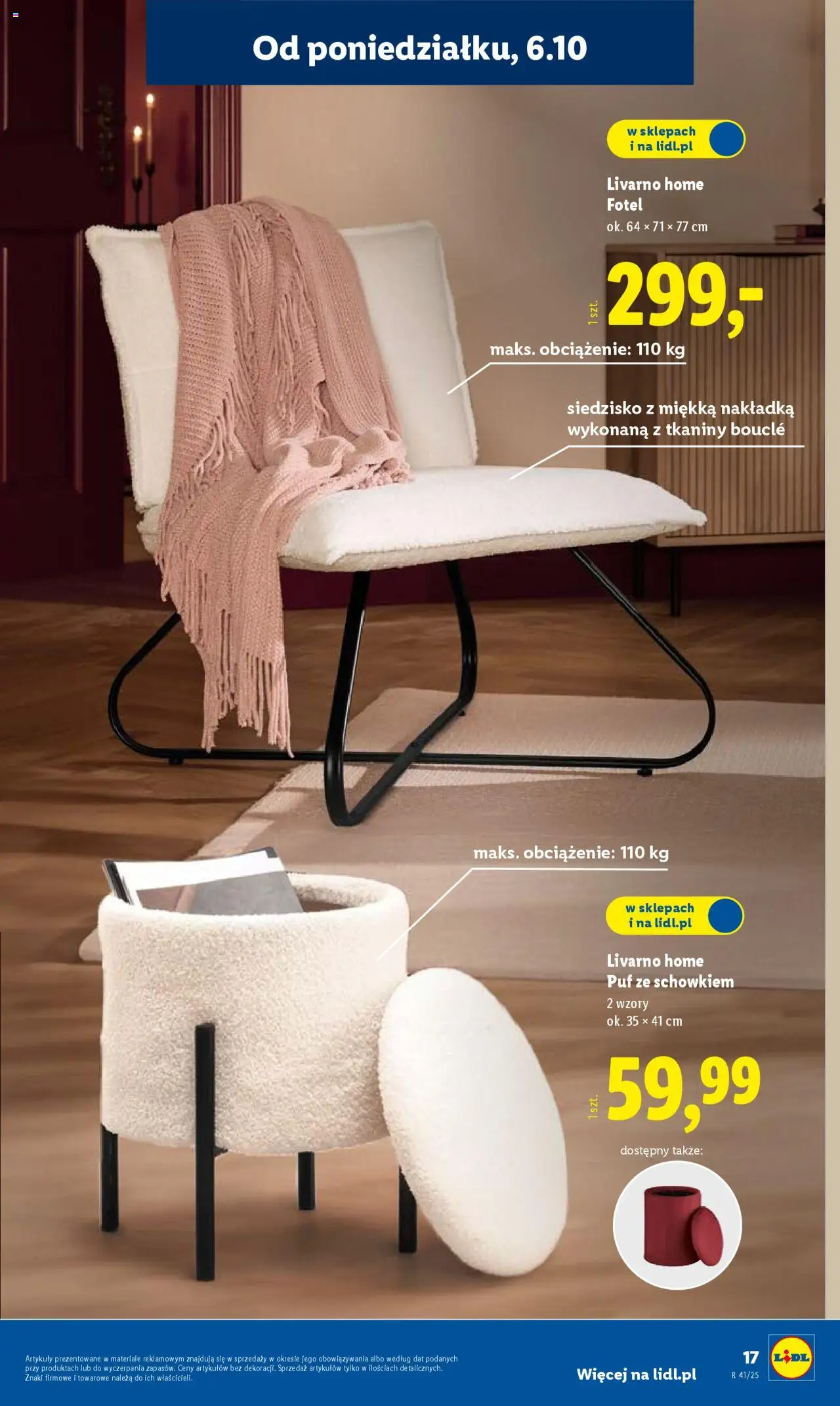Lidl Katalog od 06.10.2025 | Strona: 17 | Produkty: Fotel