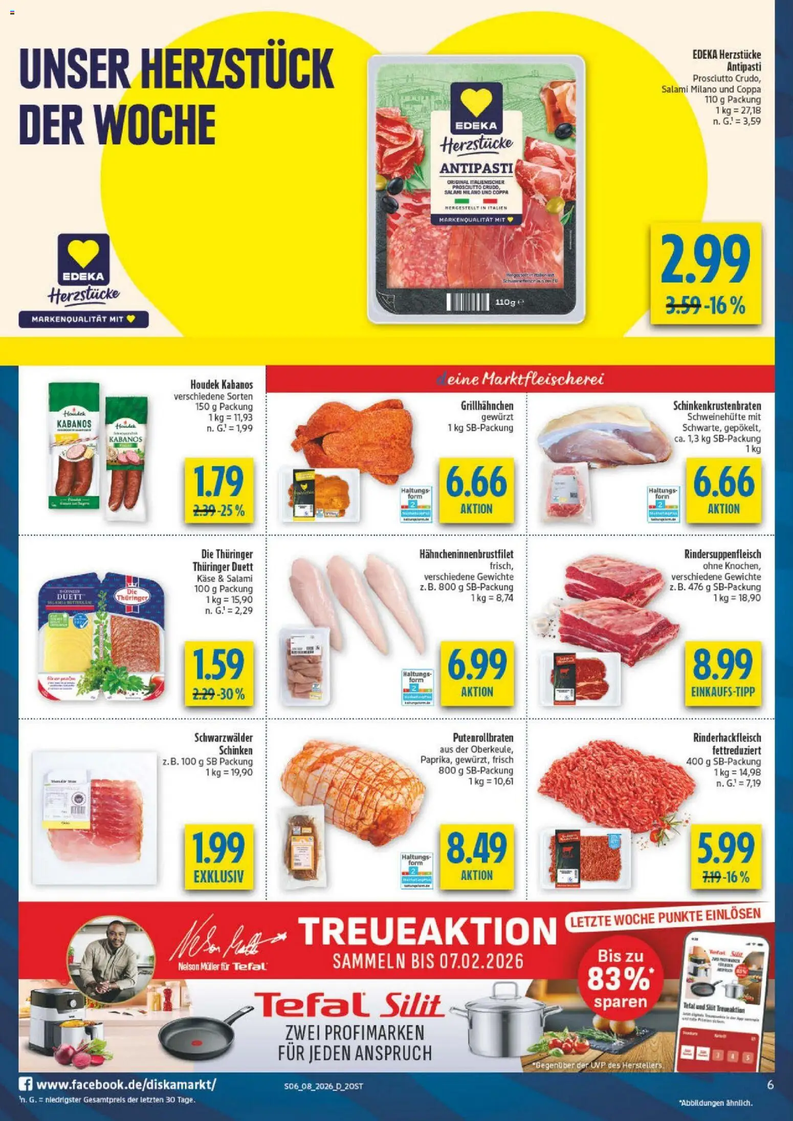 Diska - Diska Angebote Sachsen-Thüringen KW08 – gültig ab 16.02.2026 | Seite: 6 | Produkte: Käse, Salami, Schinken