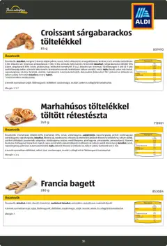Aldi - Katalógus Pékáruk - amely érvényes a következő dátumtól: 26.08.2024 | Oldal: 38